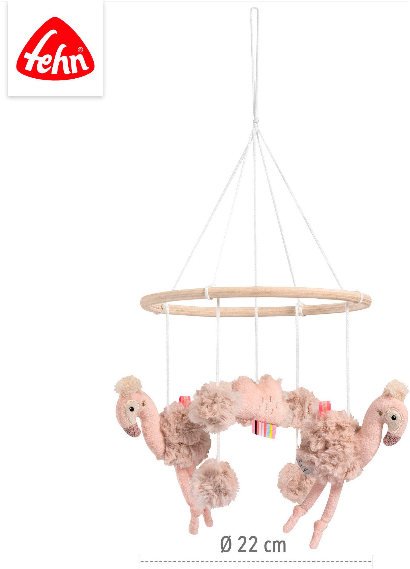 Fehn Mobiel Lazy, Crazy & Pink, Holz-Mobile Flamingo