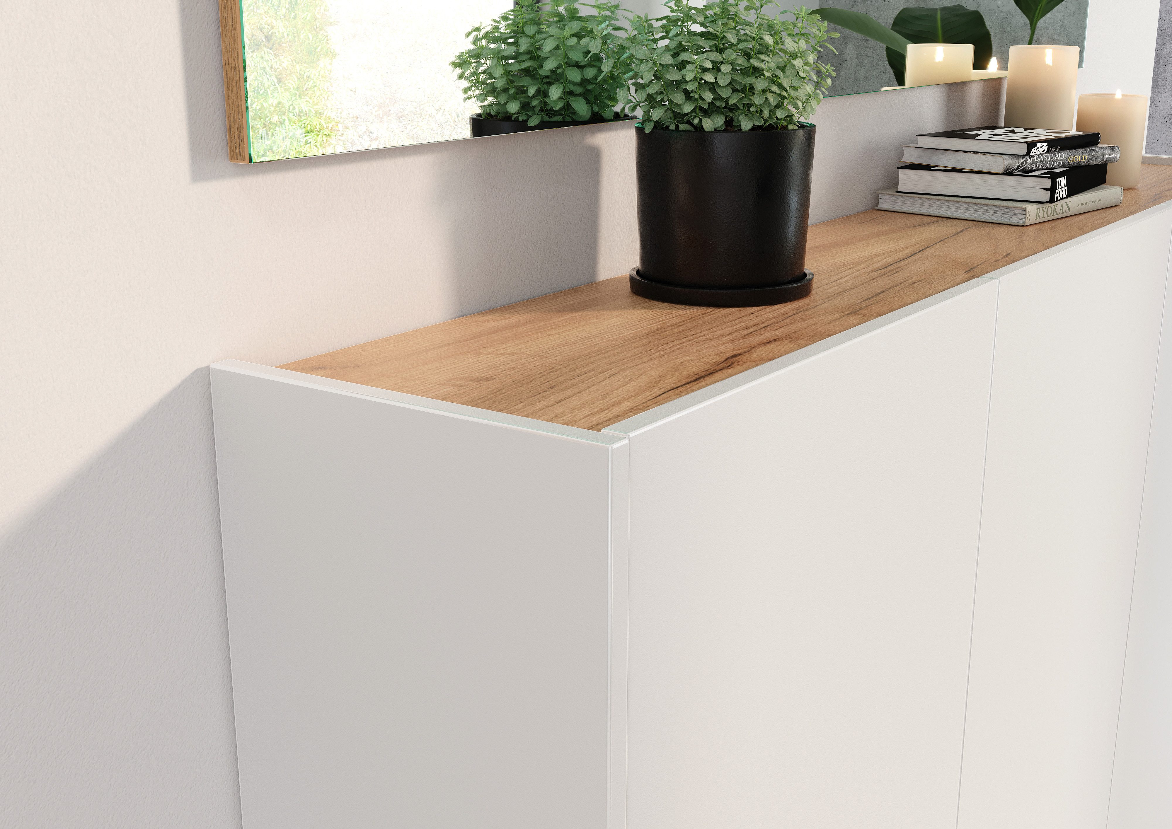 GERMANIA Multifunctionele kast Libbiano, schoenenkast ideaal voor smalle gangen, breedte 138 cm, in 2 verschillende hoogtes