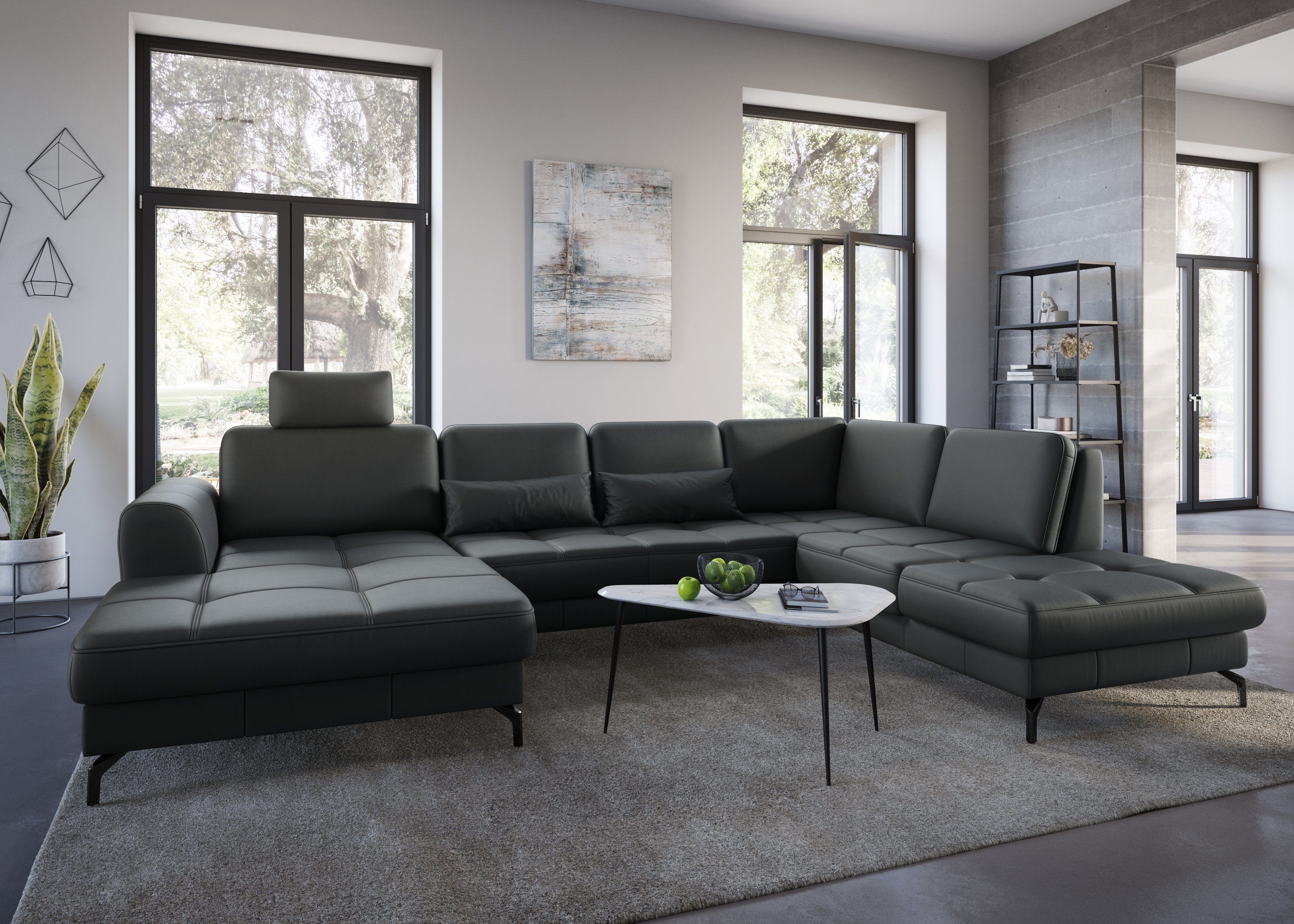 sit&more Zithoek Bendigo U-vorm inclusief zitdiepteverstelling, bodemvrijheid 12 cm, in 2 pootkleuren