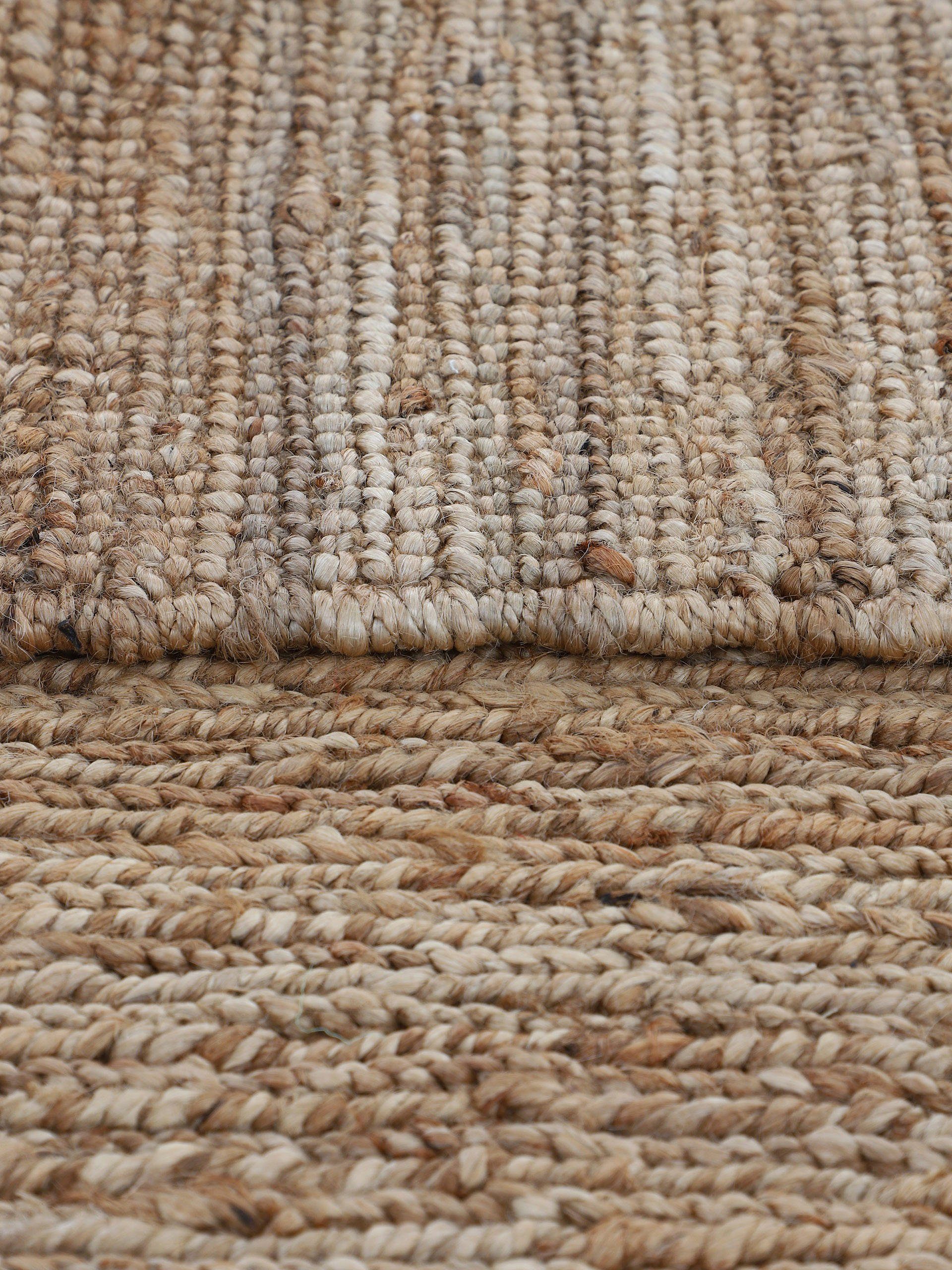 carpetfine Vloerkleed Nala jute tapijt van natuurlijke vezels keerbaar, van 100% jute, in vele maten en modellen, vierkant, rond