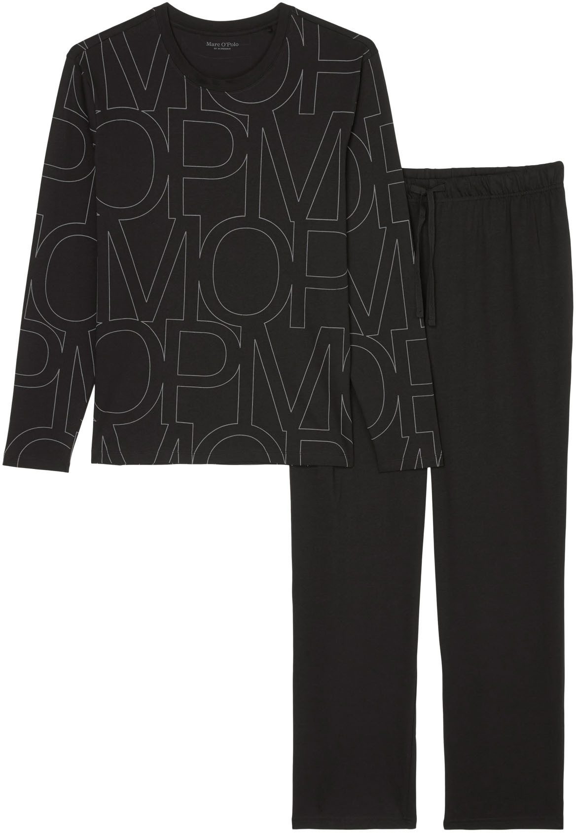 Marc O'Polo Pyjama Mix & Match Cotton met elastische tailleband met tunnelkoord en koord (2-delig)
