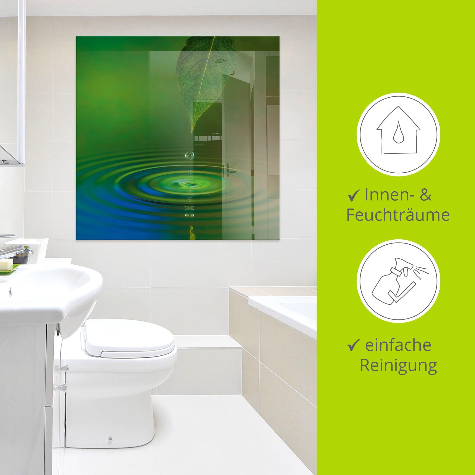 Artland Print op glas Waterdruppels in verschillende maten