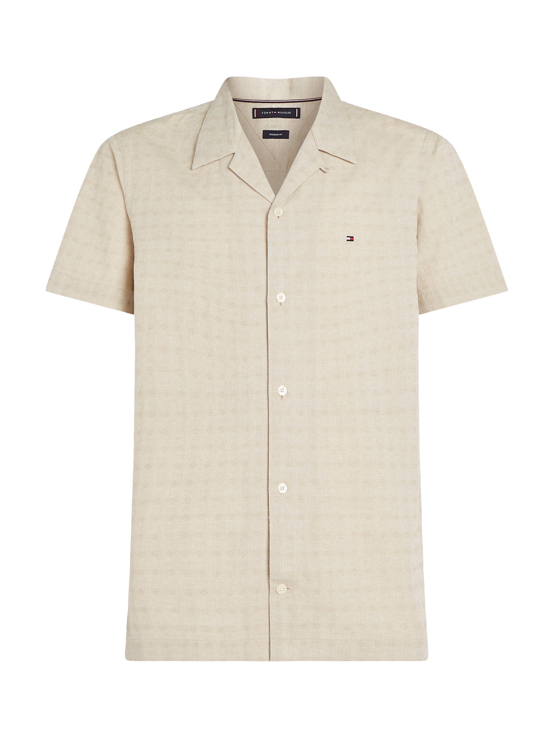Tommy Hilfiger Overhemd met korte mouwen COTTON LINEN DOBBY SS RF SHIRT