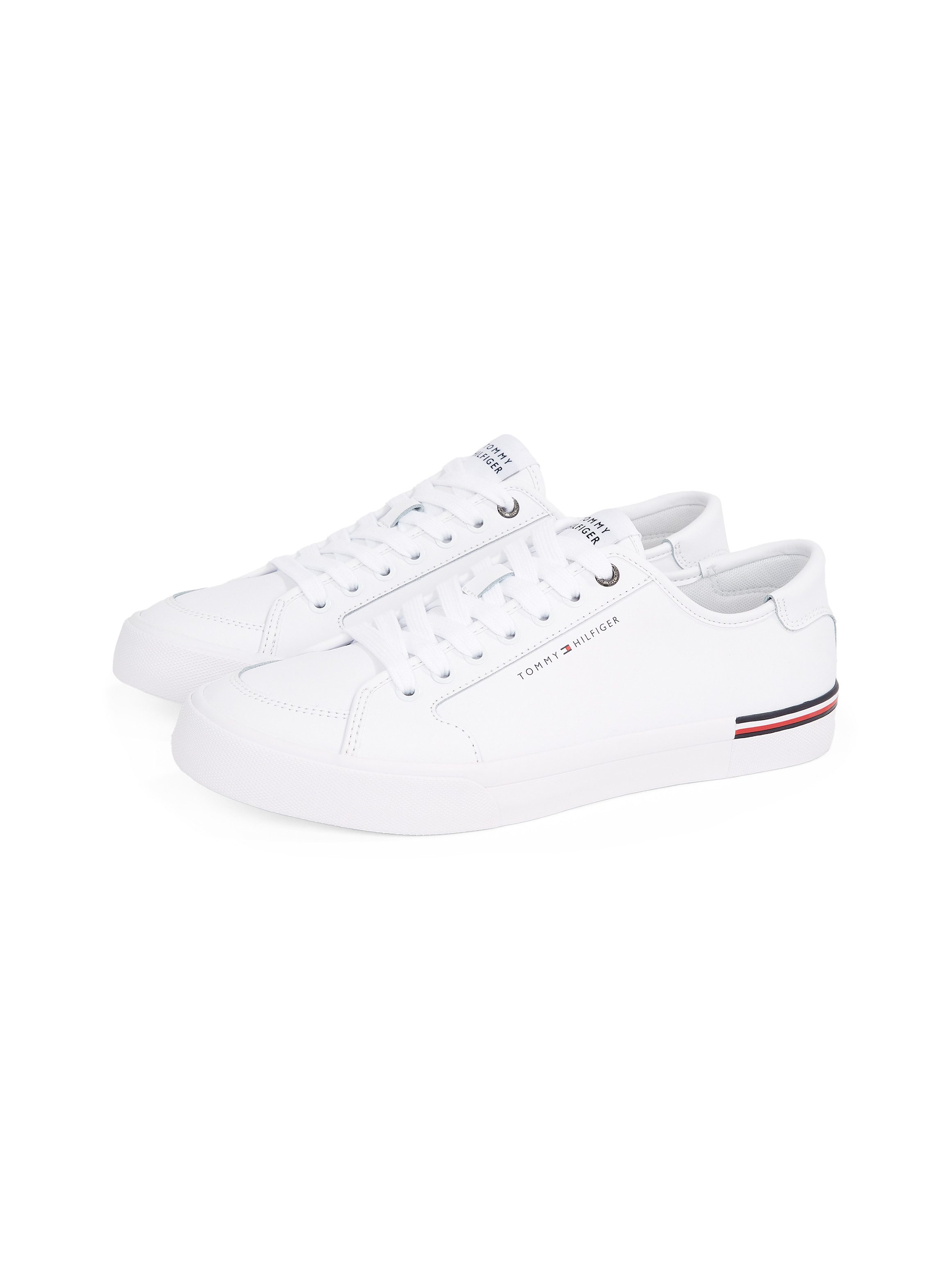 Tommy Hilfiger Sneakers CORE CORPORATE VULC LEATHER , vrijetijdsschoen, lage schoen, veterschoen met logotekst