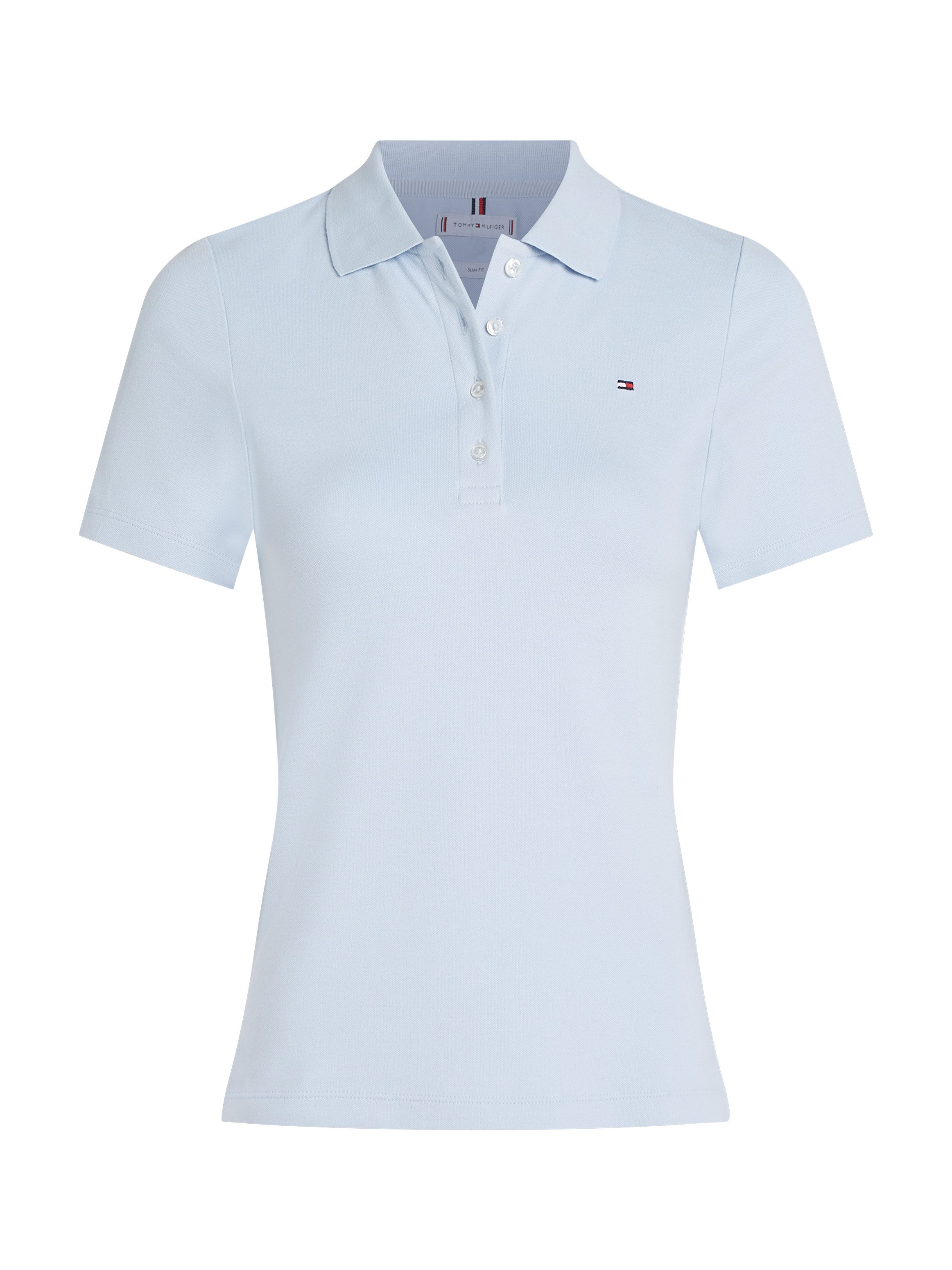 Tommy Hilfiger Poloshirt 1985 Slim Fit Pique Premium met logo-borduursel, met zijsplitten