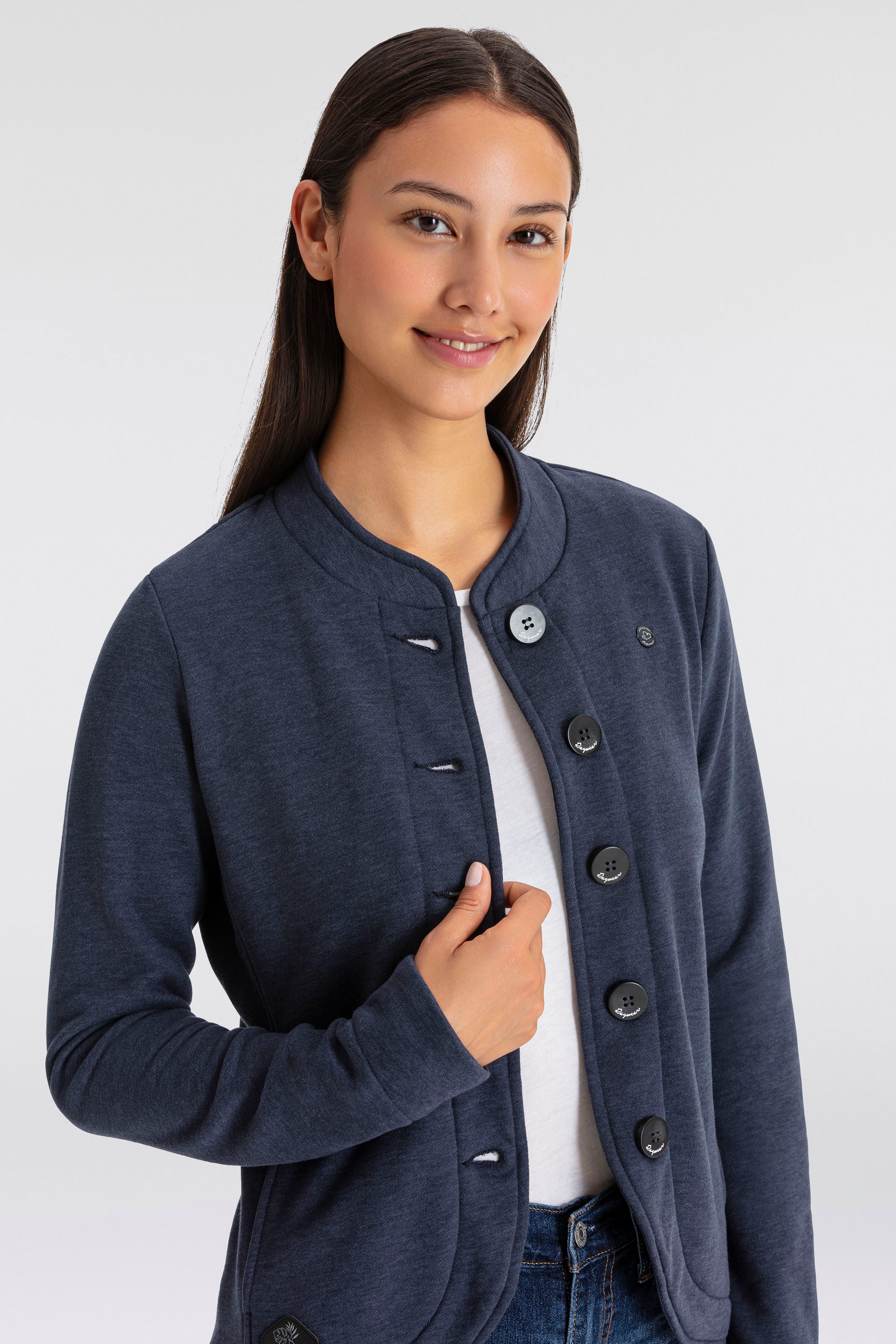Ragwear Sweatvest AVALINA O maritieme sweatblazer met contrastdetails