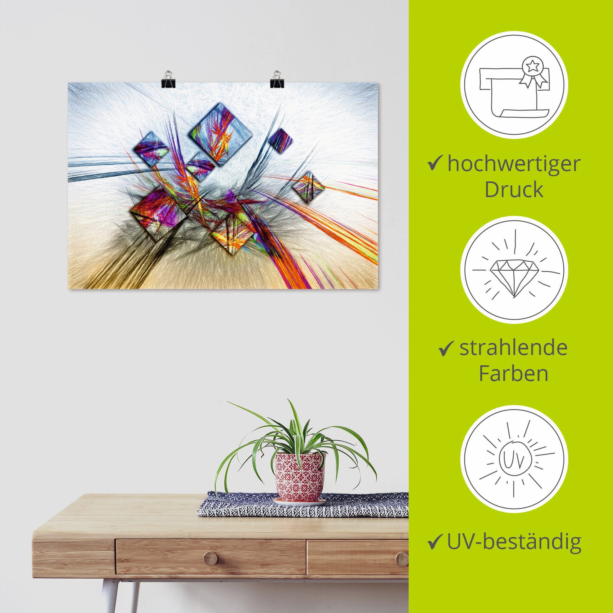 Artland Artprint Digitale abstracte schilderkunst als artprint op linnen, poster in verschillende formaten maten