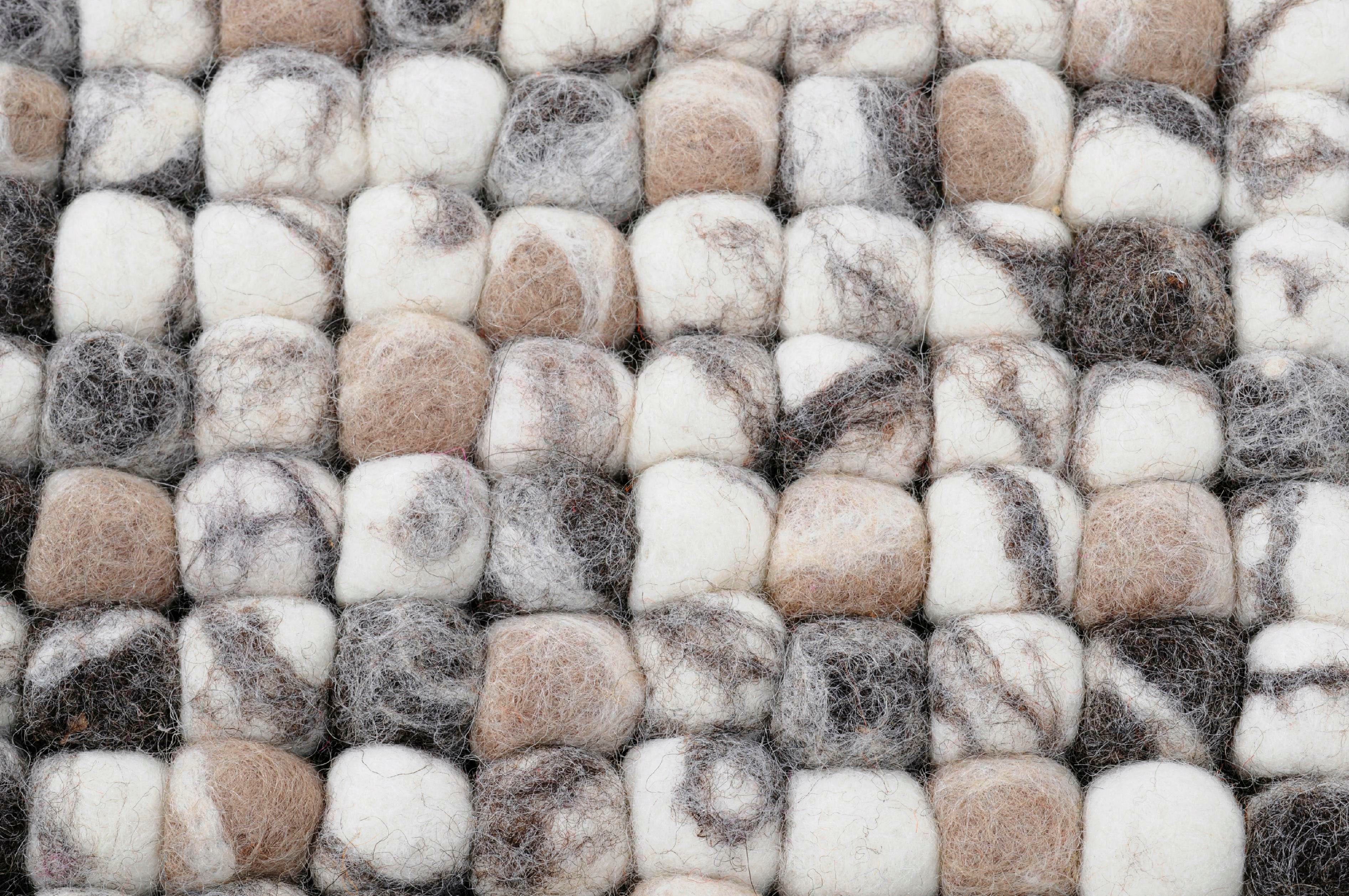THEKO Wollen kleed Felty 2.2 Viltbolletjes-vloerkleed, zuivere wol, met de hand gemaakt
