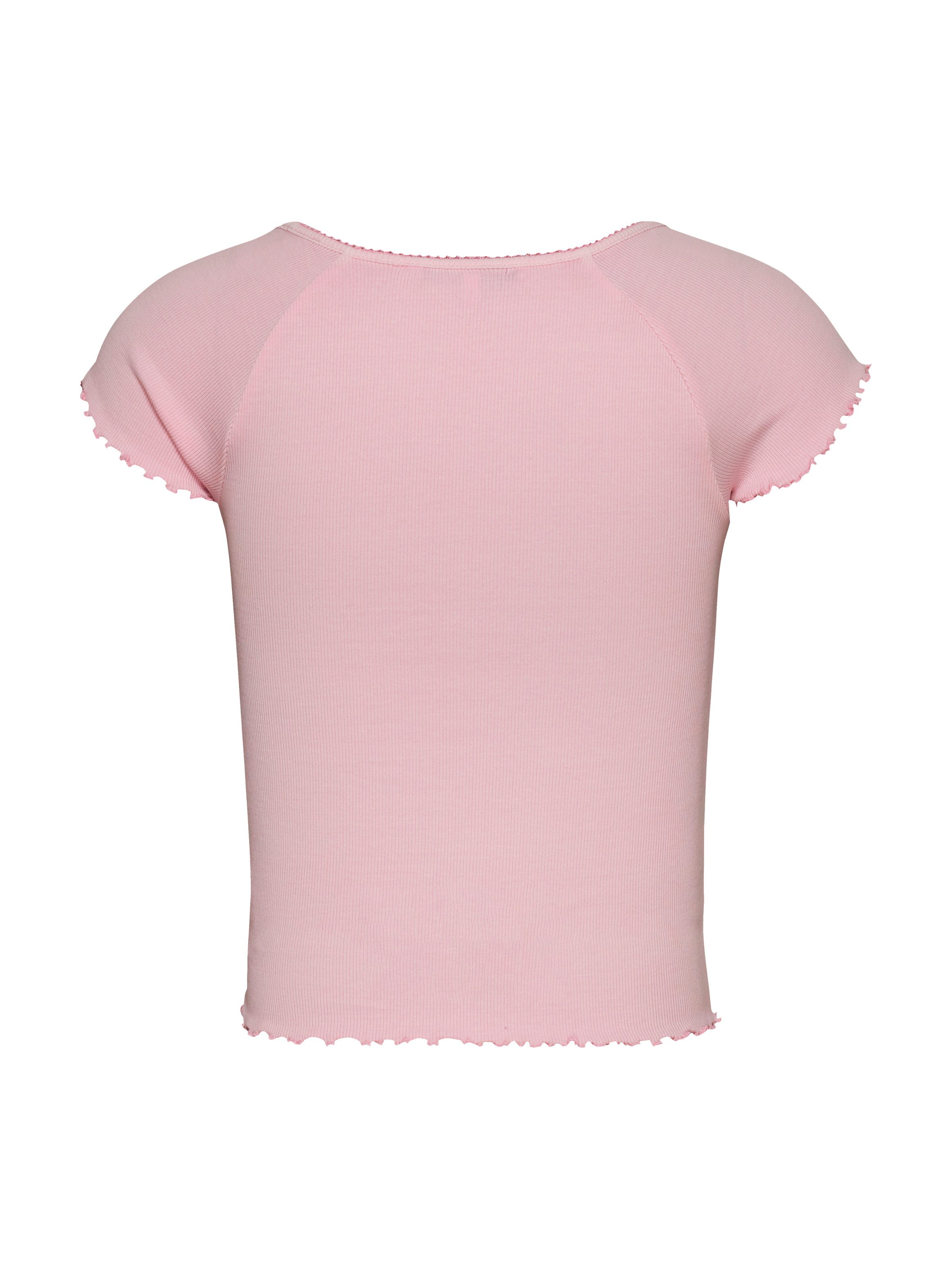 TOMMY JEANS Shirt met korte mouwen TJW SLIM VNECK GMD RIB SS met rolranden, in vrouwelijke stijl