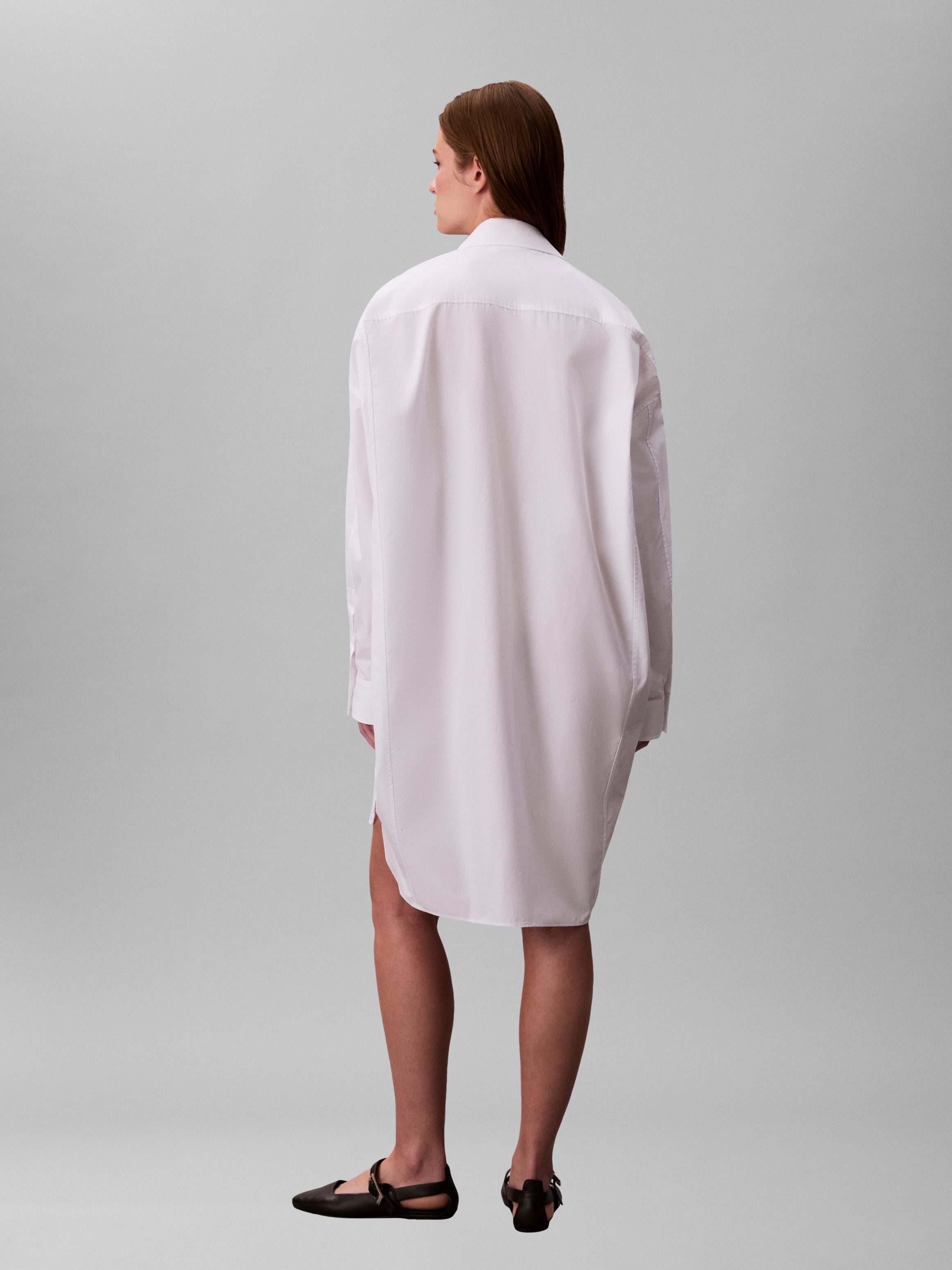 Calvin Klein Jurk met overhemdkraag Cotton Oversized Mini Shirtdress