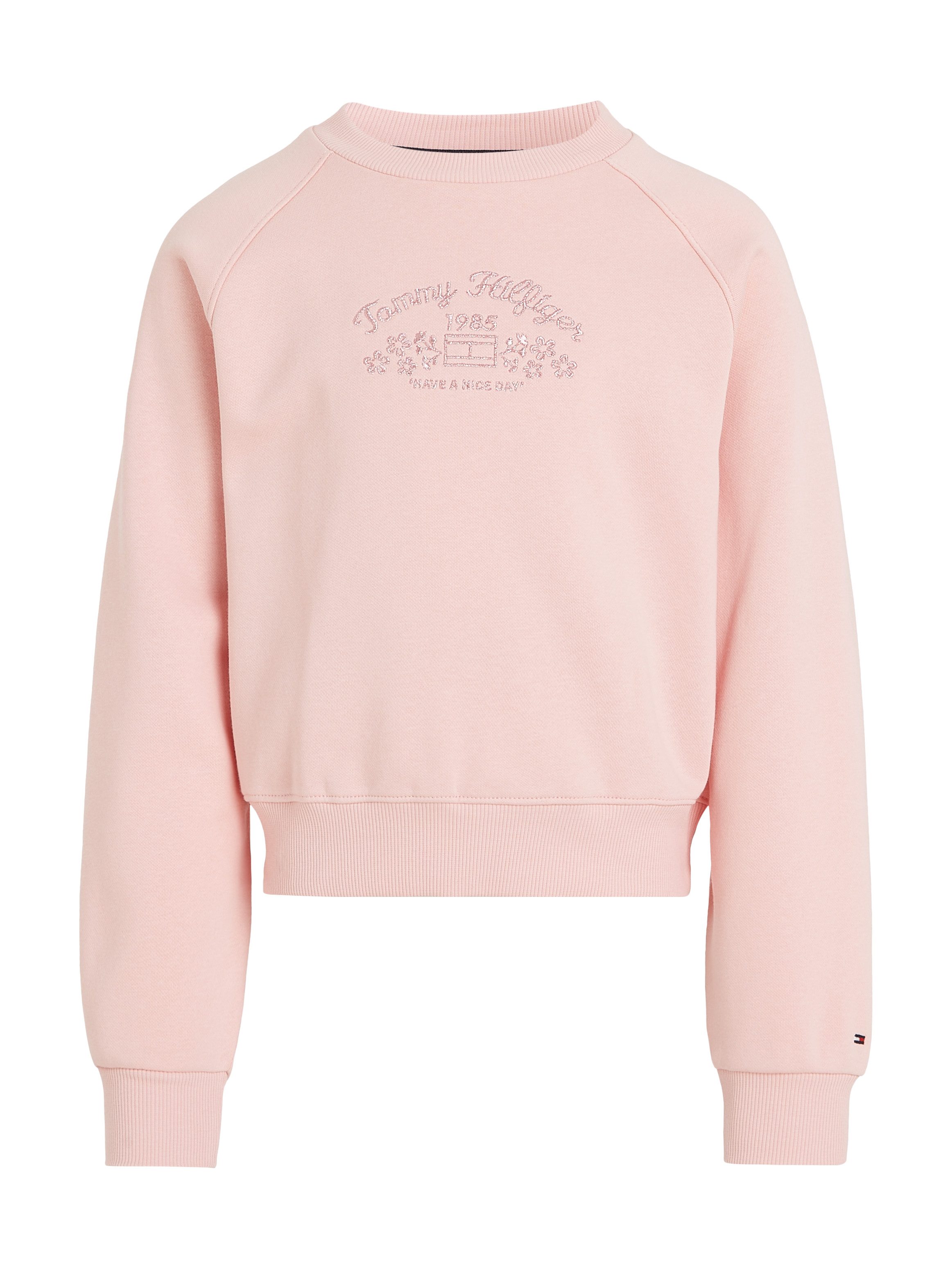 Tommy Hilfiger Sweatshirt EMB FLOWER FLEECE CREWNECK Kinderen tot 16 jaar met logostiksel