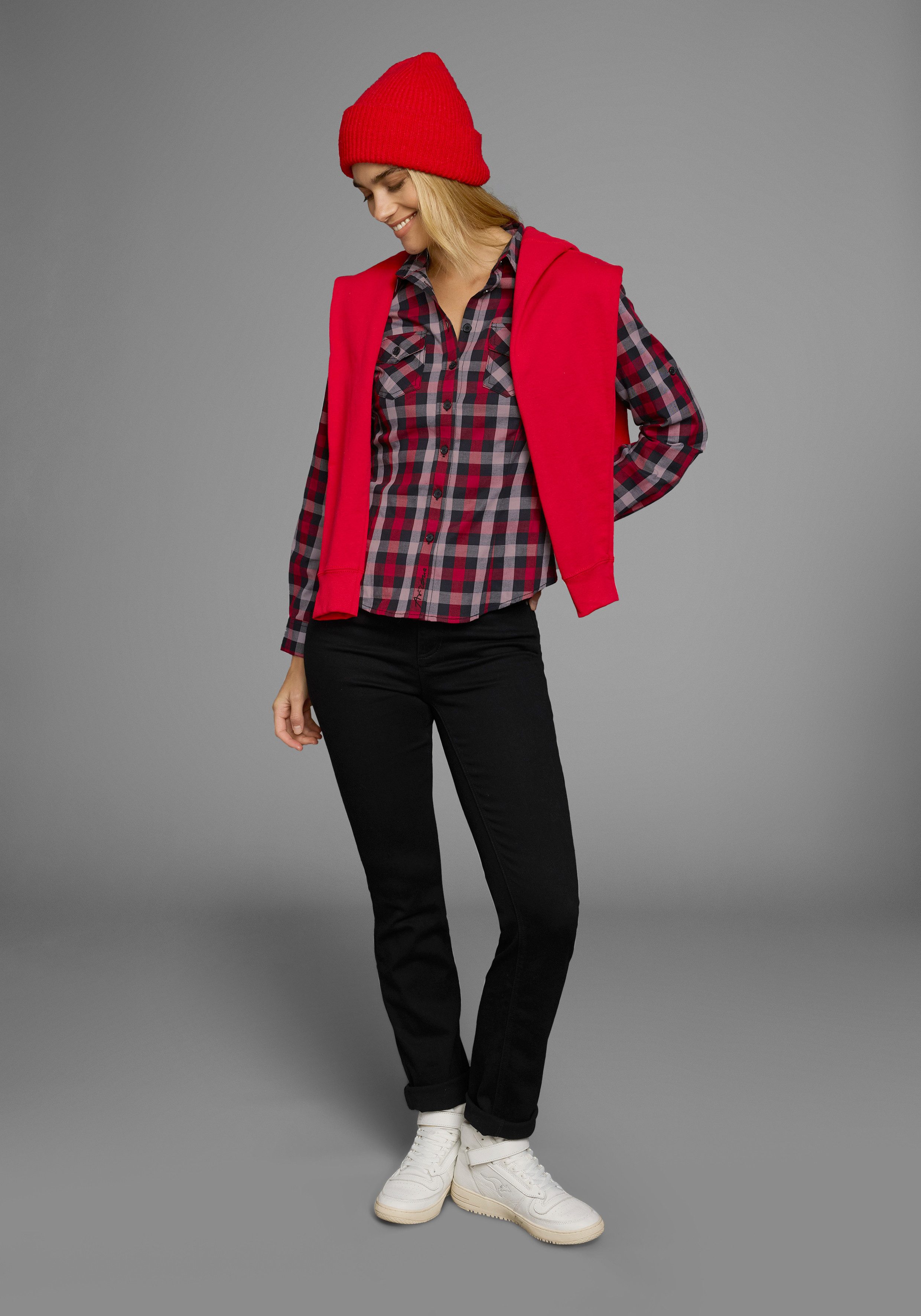 Arizona Geruite blouse Casual houthakkers-look
