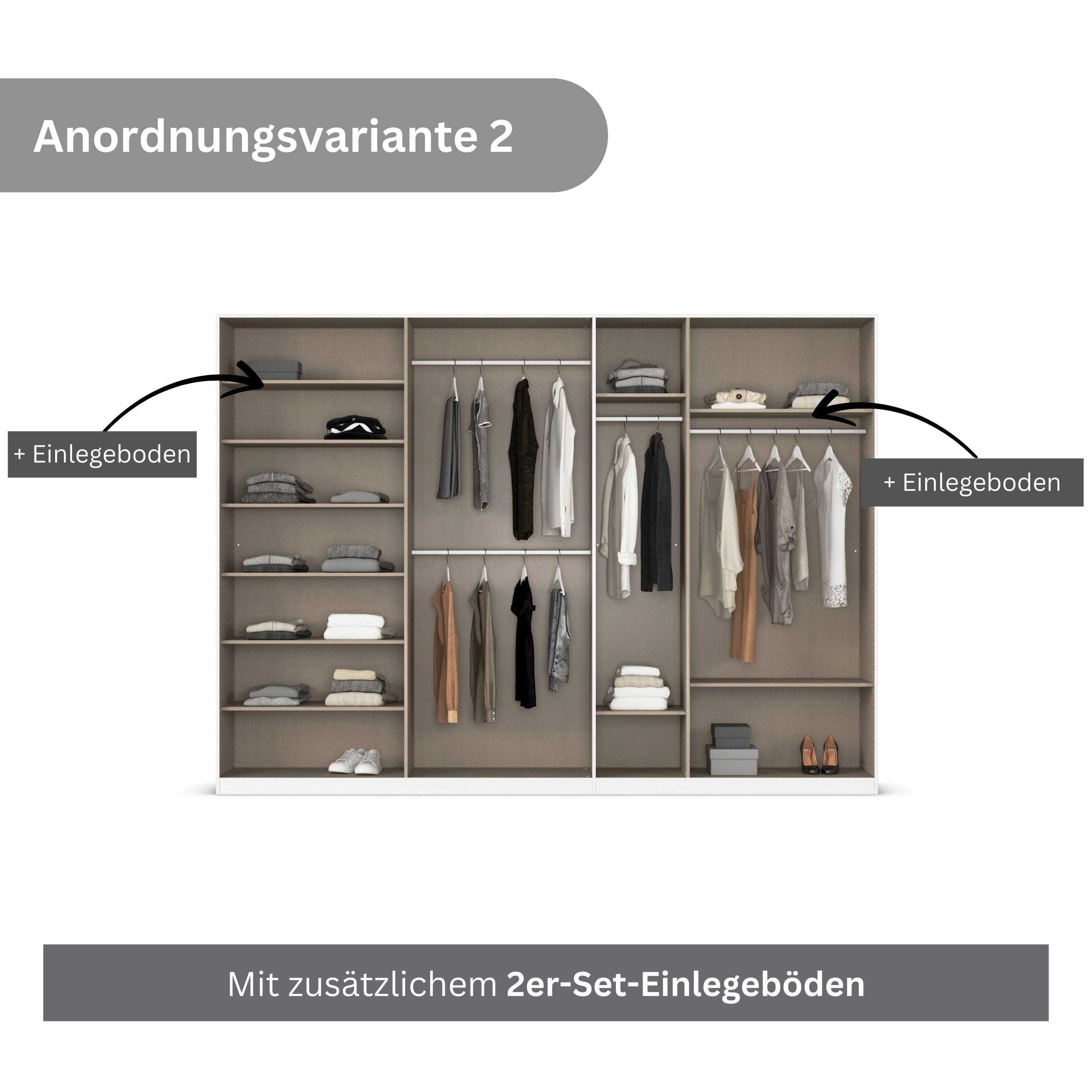 rauch Draaideurkast Kledingkast kast garderobe AGORDO met decor- of hoogglansfront doordachte binnenuitrusting, in 6 breedtes en 2 hoogtes made in germany