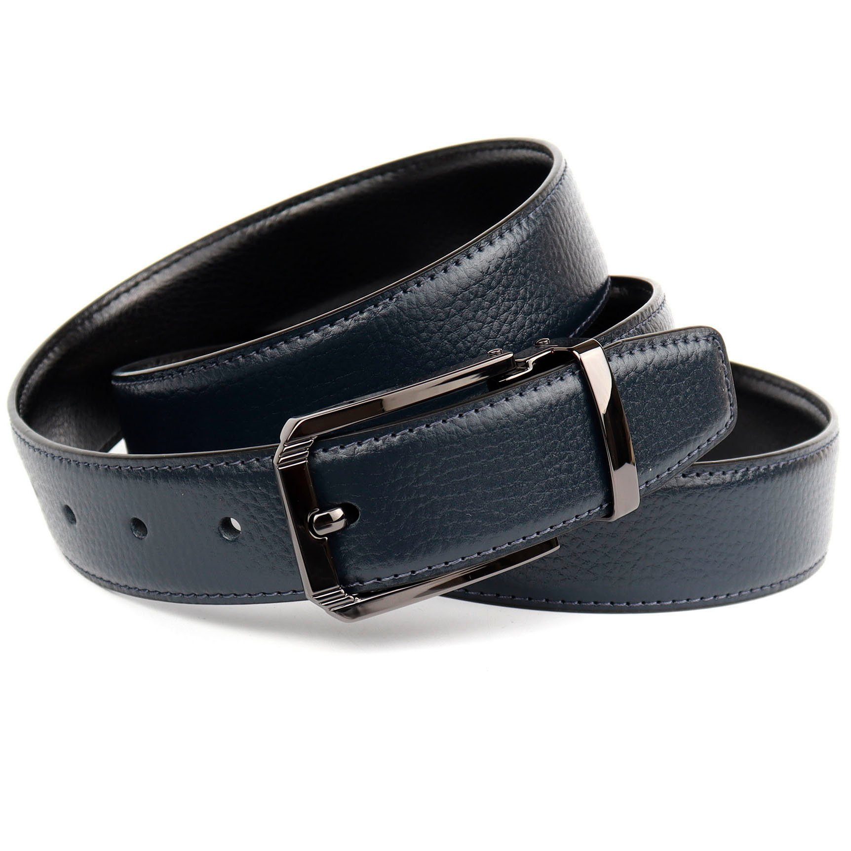 Anthoni Crown Leren riem heren riemen maat 120 zwart