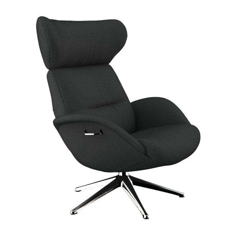 FLEXLUX Relaxfauteuil More, functionele stoel, gestoffeerde stoel, armleunstoel, TV-fauteuil Premium comfort, rug- en hoofdeindeverstelling, draaibaar, voet van aluminium