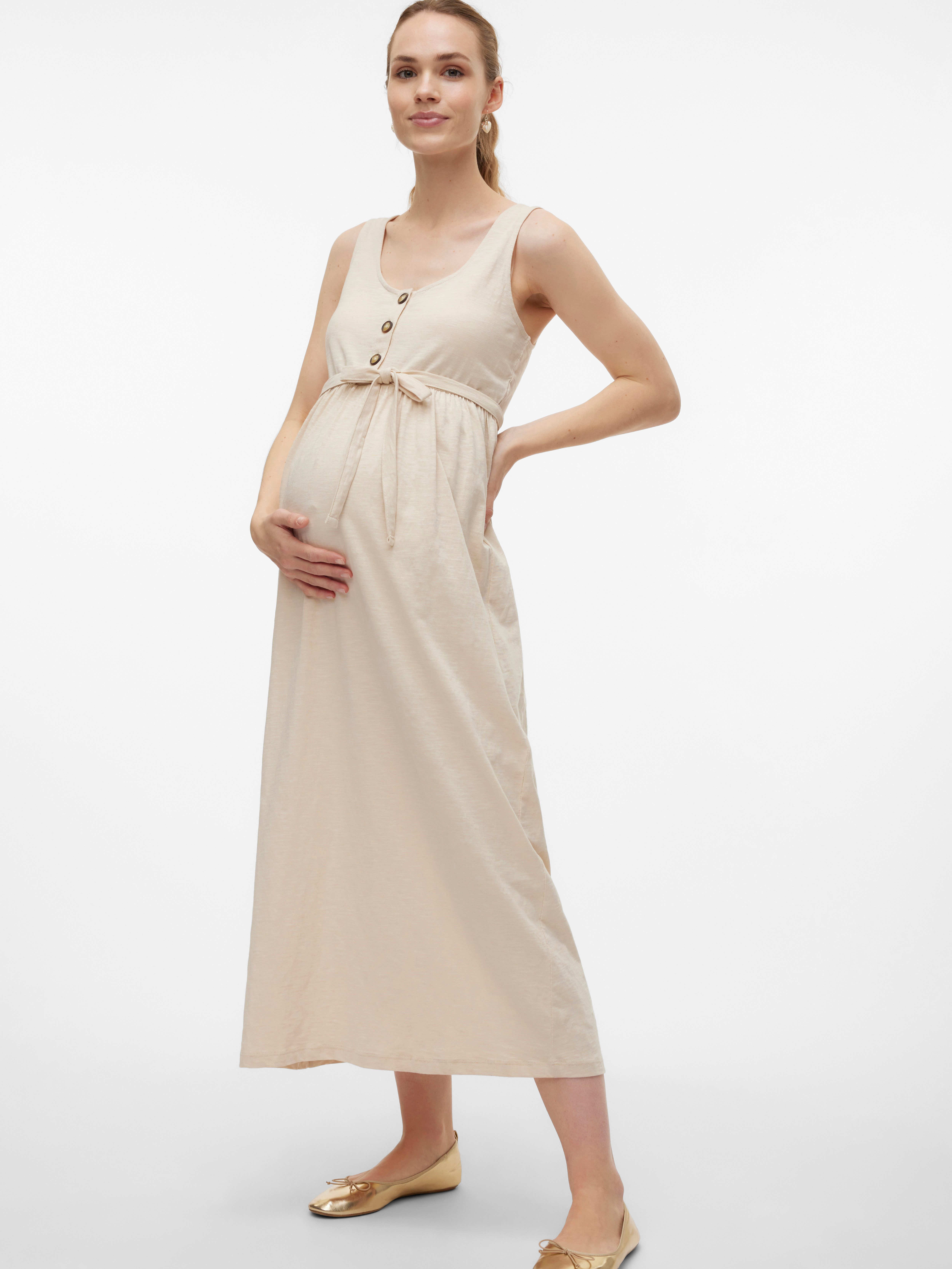 Mamalicious Jurk in overgooiermodel MLEVI LIA SL JRS ANKLE DRESS 2F NOOS