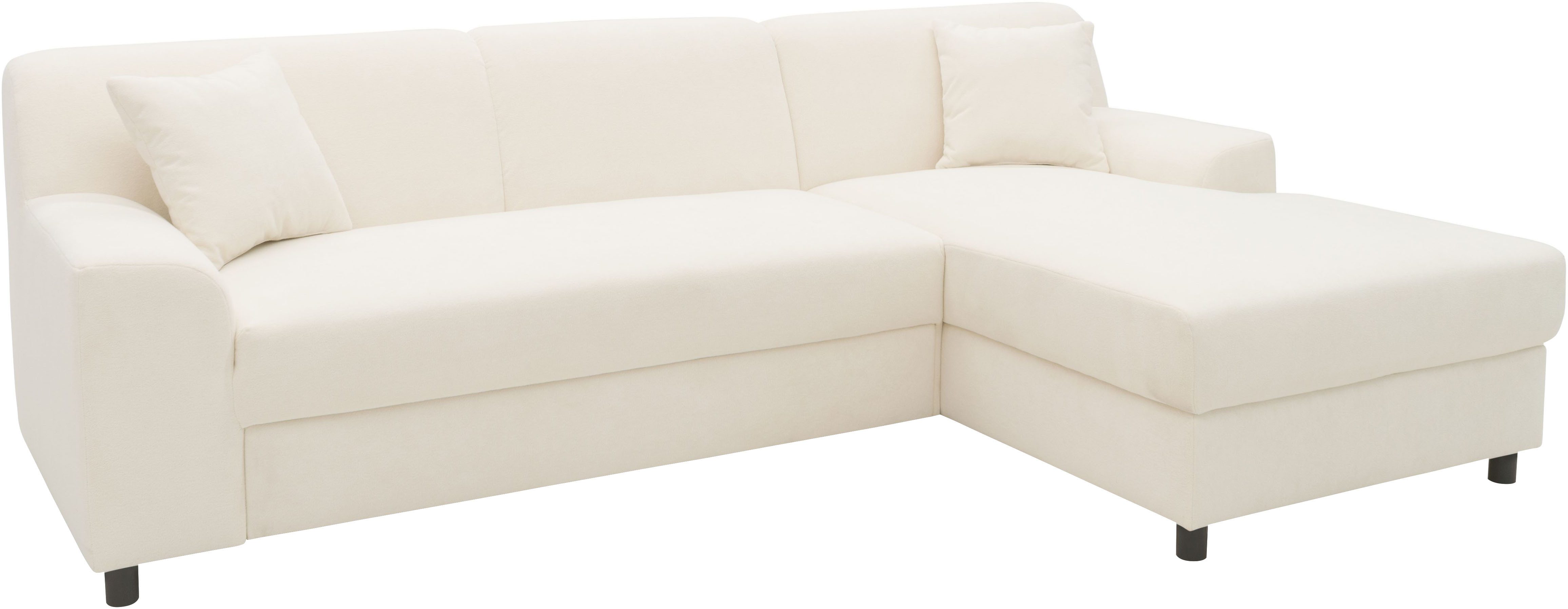 INOSIGN Hoekbank Turah 2, L-vorm, in Cord en waterafstotende microvezel, Vering B/D/H: 241/146/79 cm, incl. sierkussen, optioneel met bedfunctie