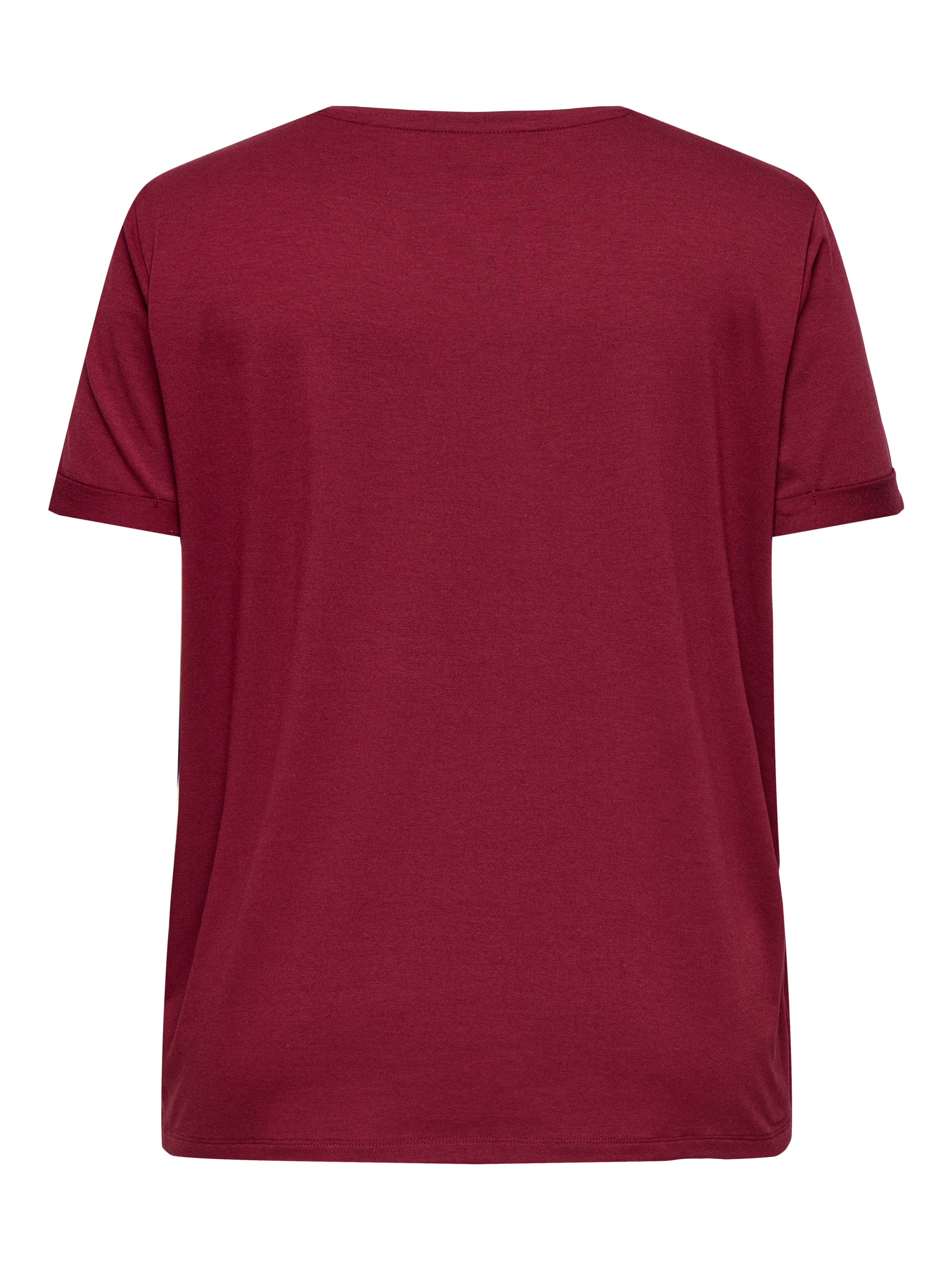 ONLY CARMAKOMA Shirt met korte mouwen CARMOSTER S/S FOLD UP TOP JRS NOOS