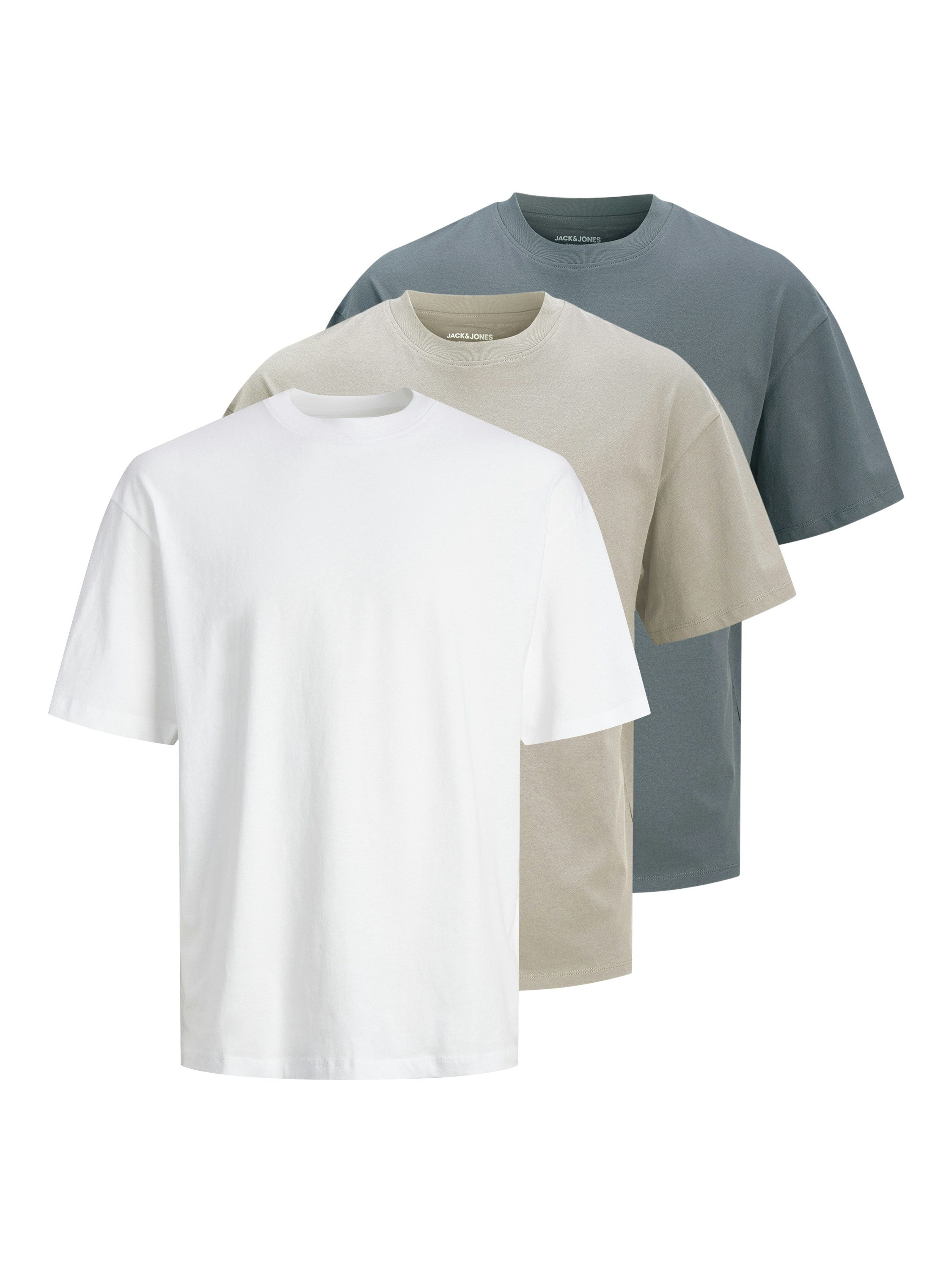 Jack & Jones Shirt met korte mouwen JJHUGO LOOSE TEE SS CREW NECK 3PK MP