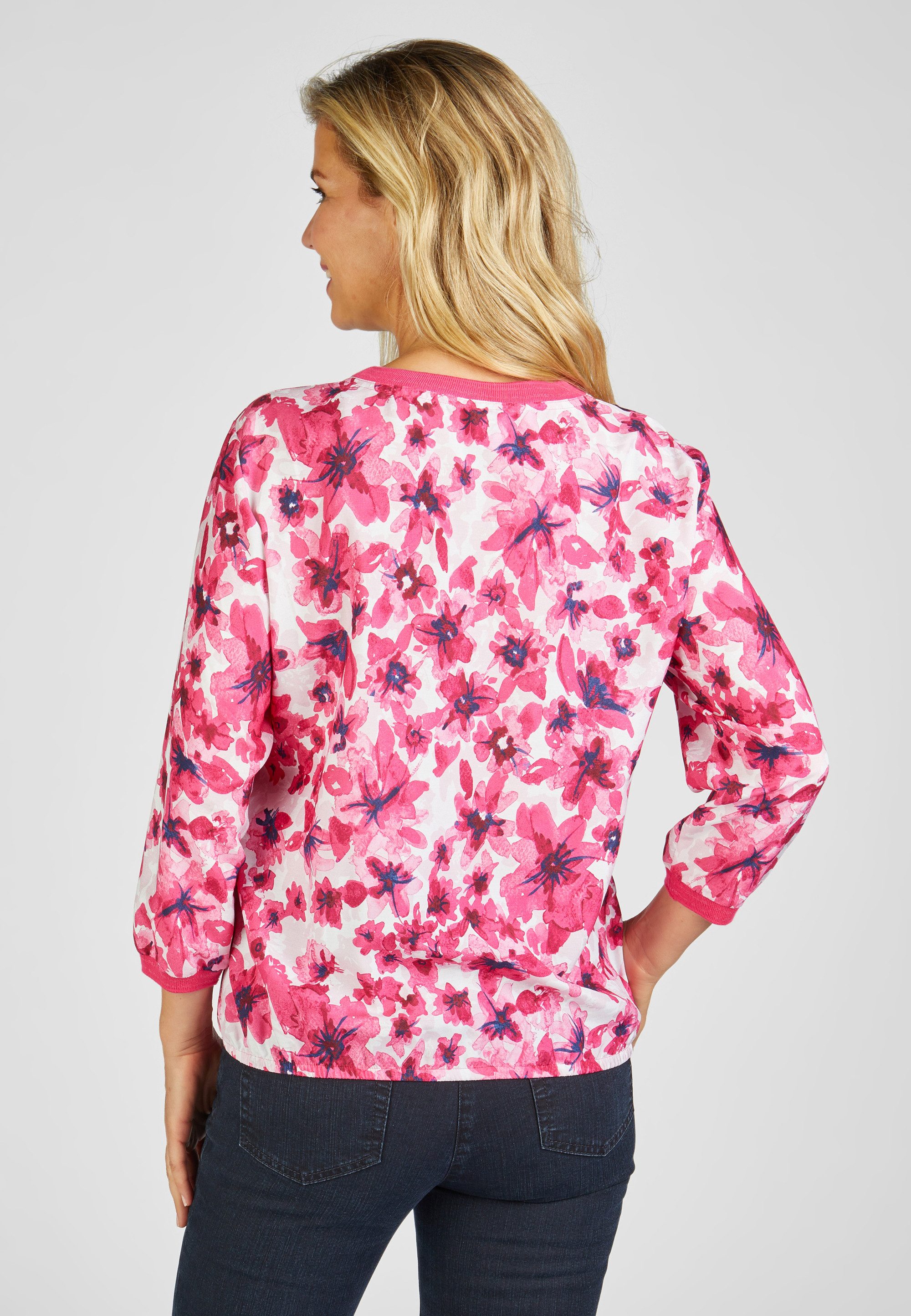Rabe Blouse met lange mouwen met opvallend bloemenpatroon