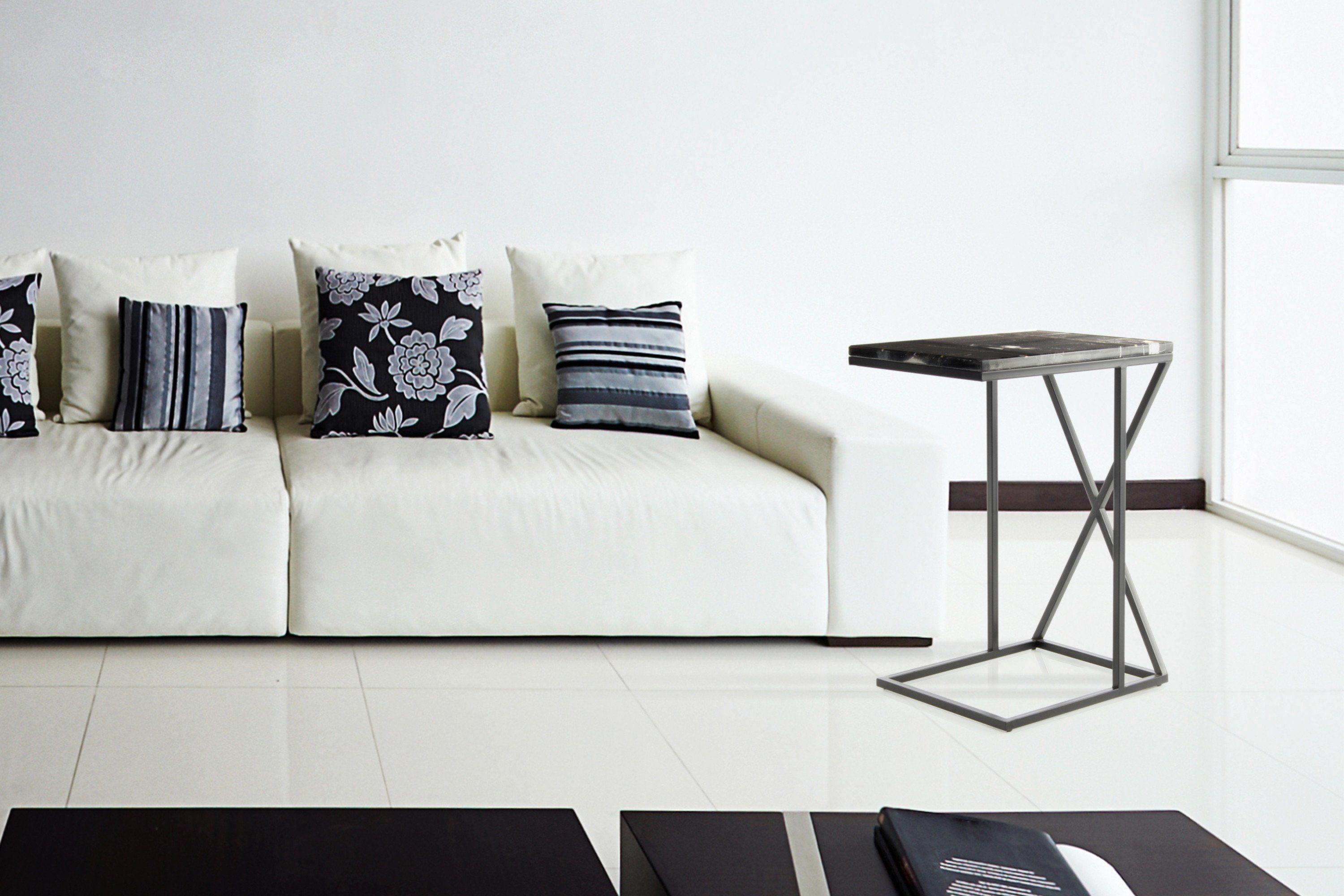 Kayoom Bijzettafel Louis 125, design-tafel met stijl, marmer tafelblad Marmeren tafelblad detailrijk, robuust frame, tijdloos (1 stuk)