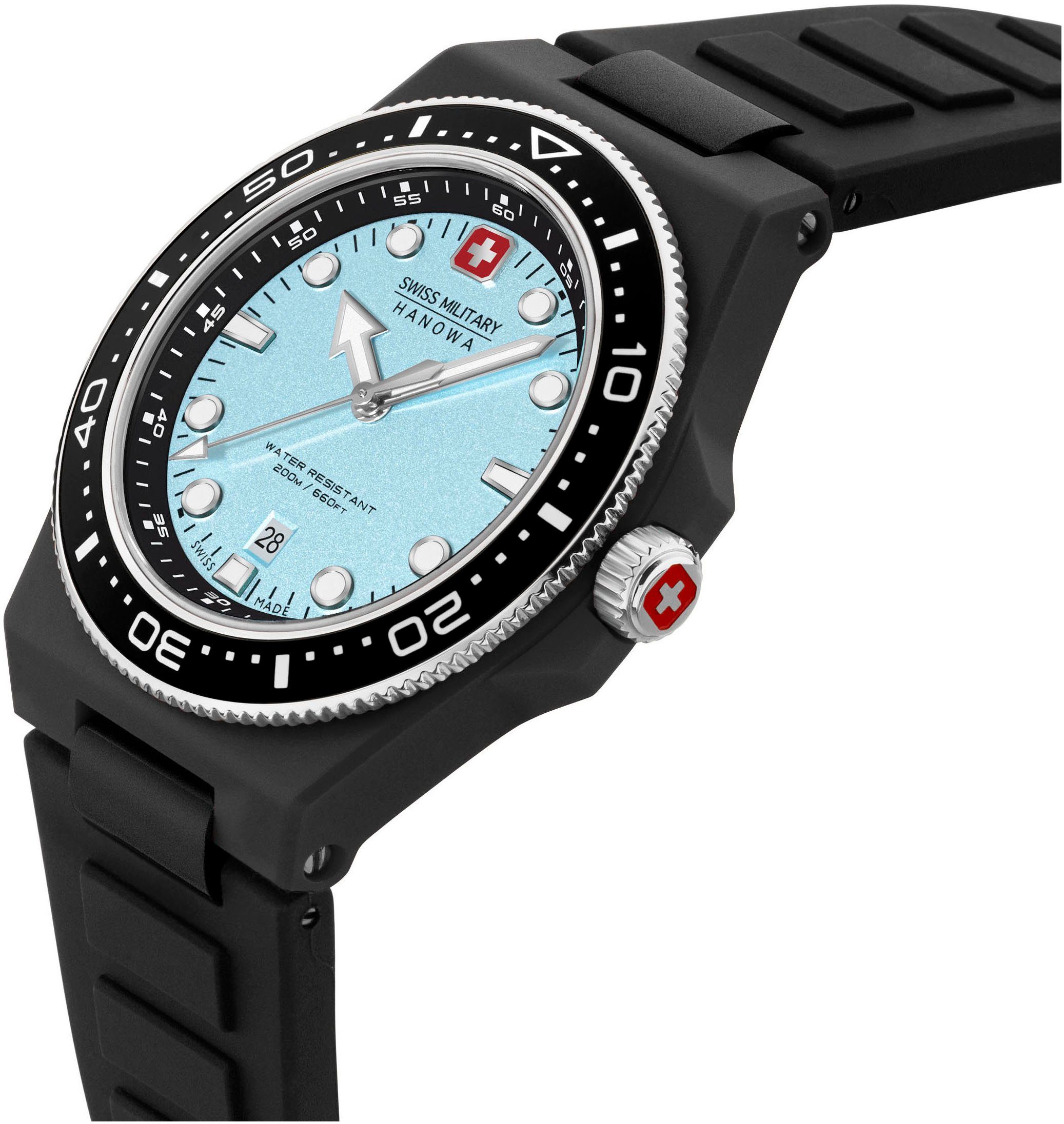 Swiss Military Hanowa Kwartshorloge OCEAN PIONEER Horloge, herenhorloge, Swiss Made, datum, saffierglas