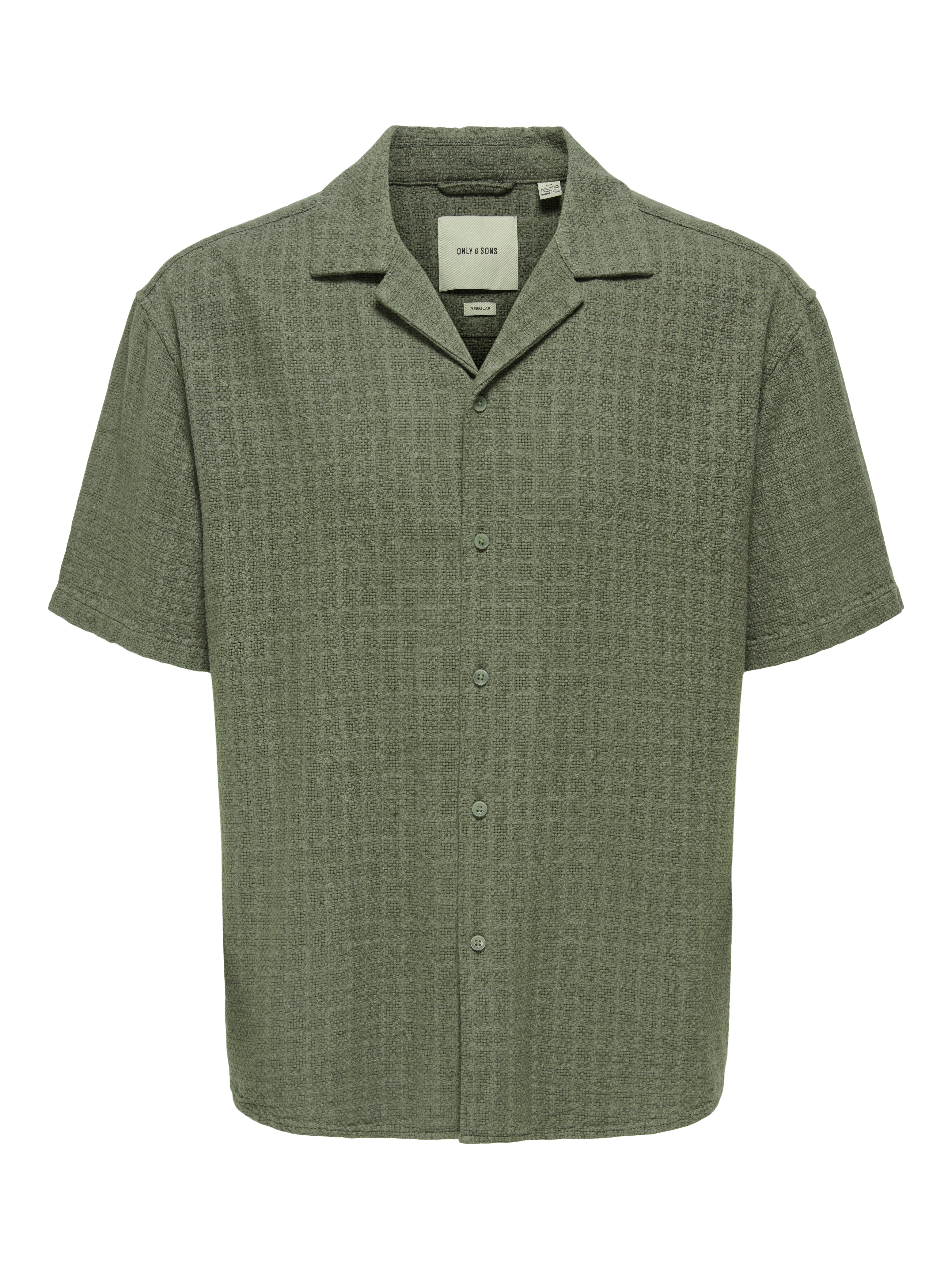 ONLY & SONS Overhemd met korte mouwen ONSLATHAM RLXSS RESORT LINEN STRUC 0257