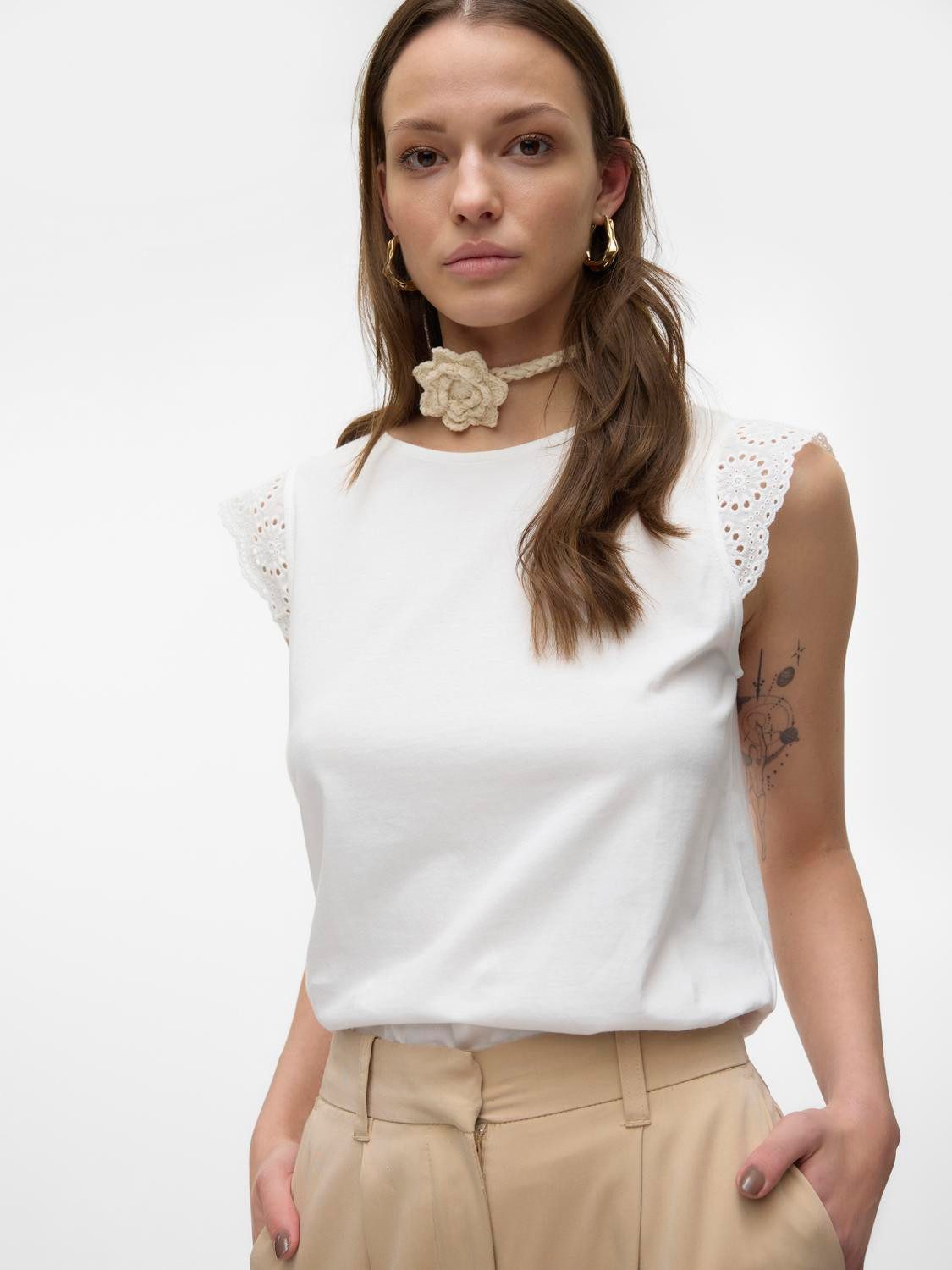 Vero Moda T-shirt VMEMILY SL GATHERING TOP JRS NOOS