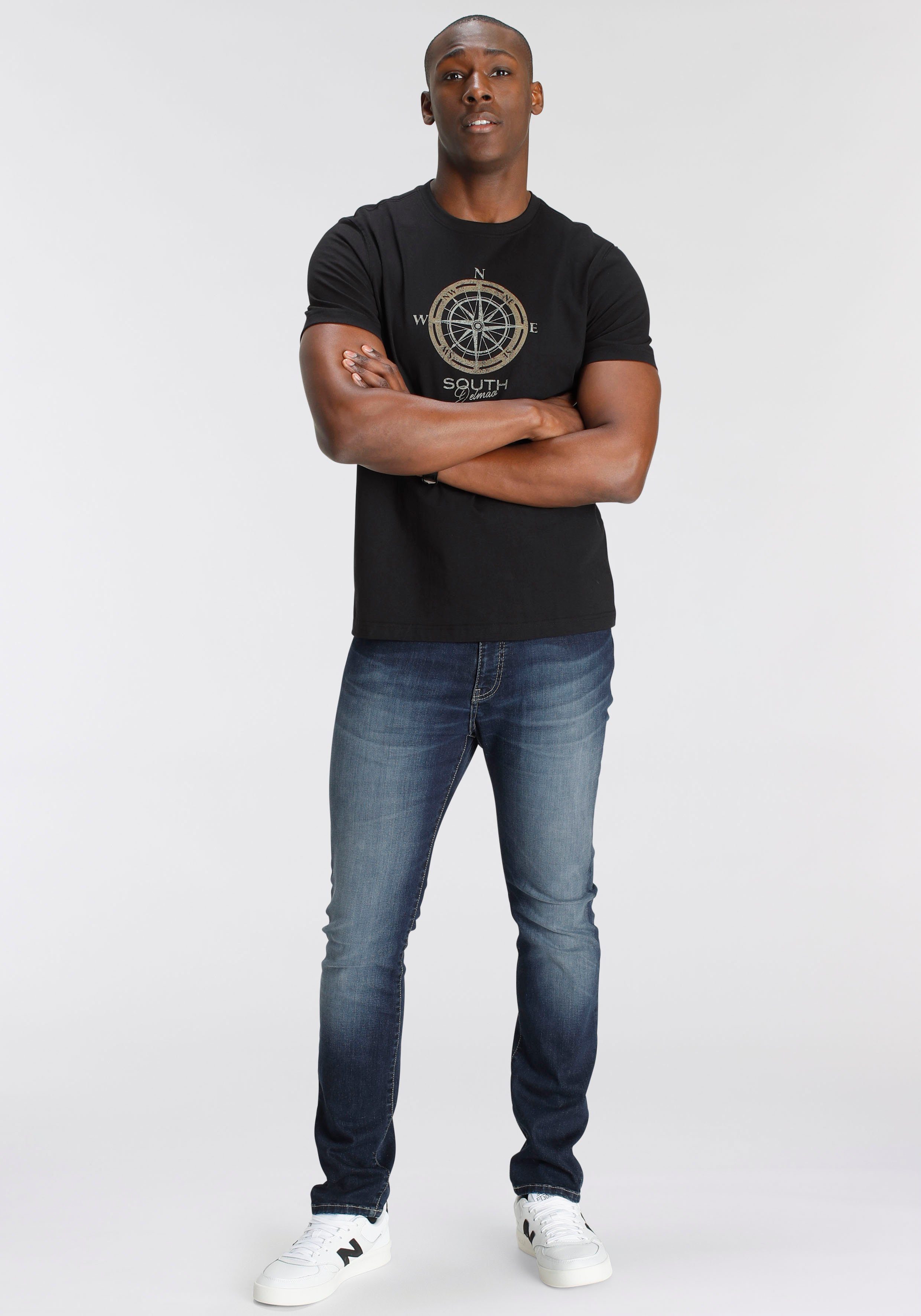 DELMAO T-shirt Korte mouw, bedrukt, ronde hals, van katoen