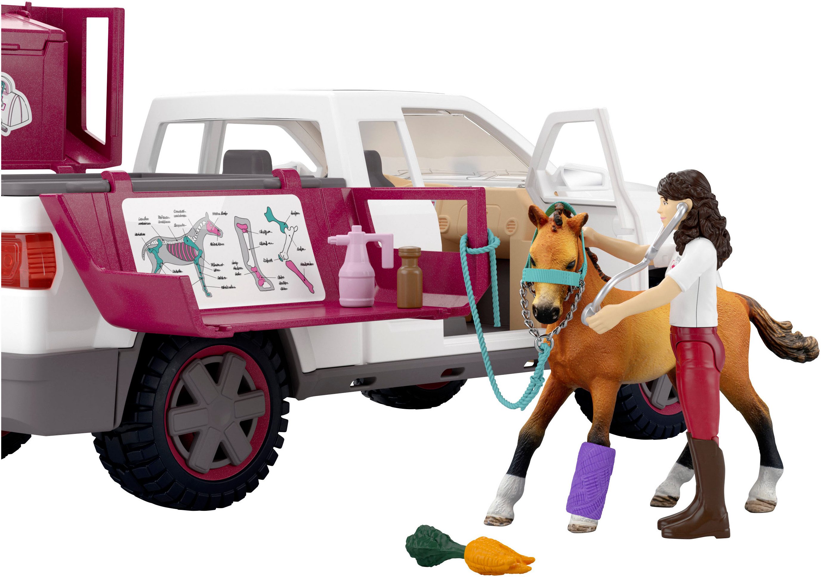 Schleich® Speelgoedauto HORSE CLUB, Mobile Tierärztin mit Anhänger (42704)