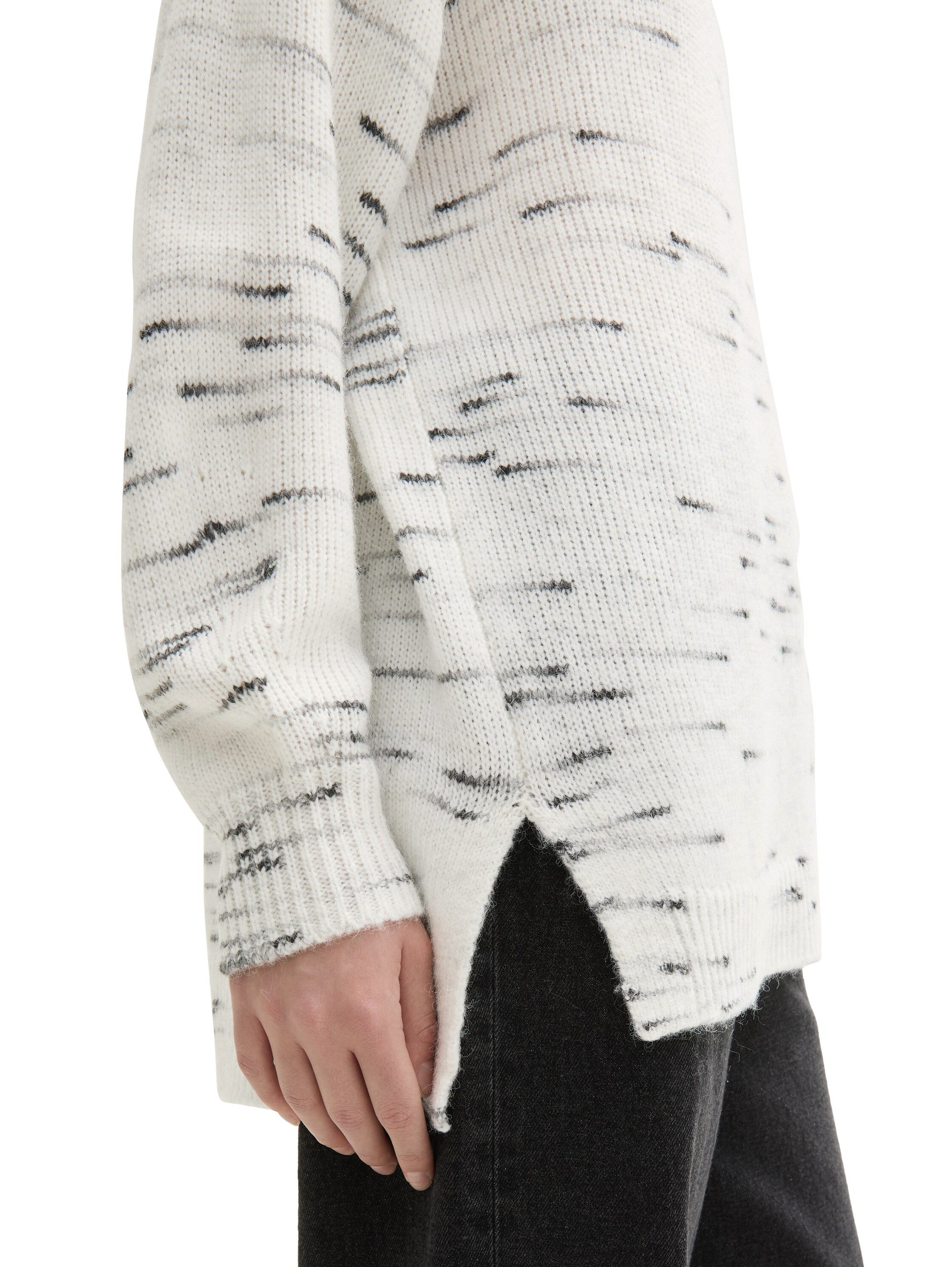 Tom Tailor Denim Trui met staande kraag in tricot-look