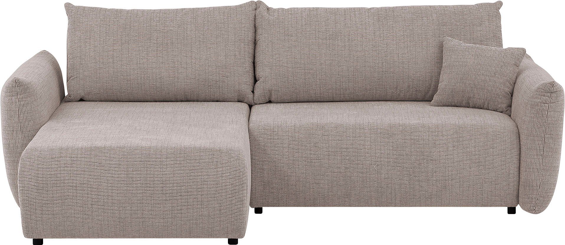 INOSIGN Hoekbank MAVAS bedbank met bedkist, L-model, ca. 257/127 cm (ligoppervlak 212/145 cm), ribfluweel, chenille, structuur