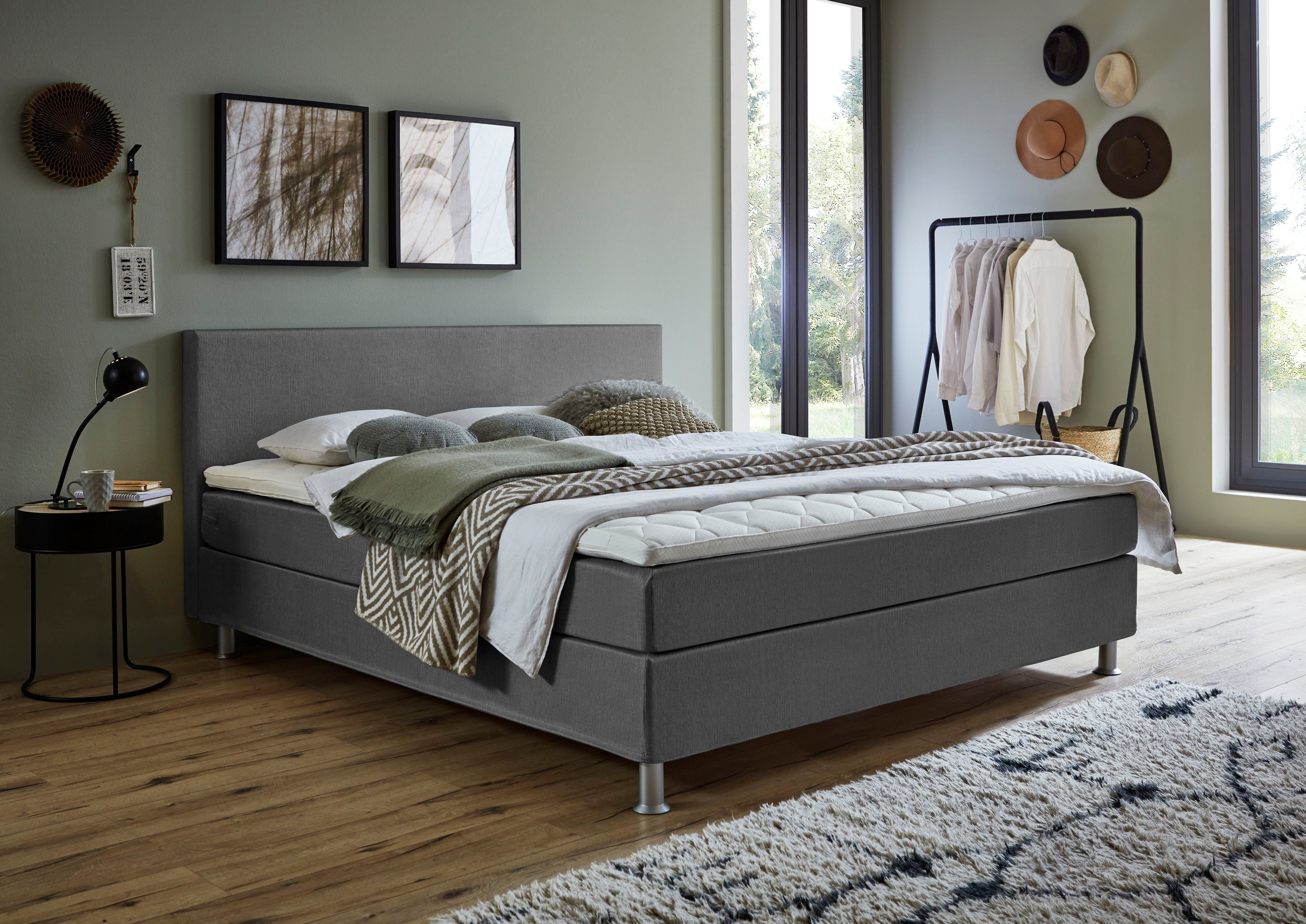 ATLANTIC home collection Boxspring Edison inclusief bonell-binnenveringsmatras en topmatras