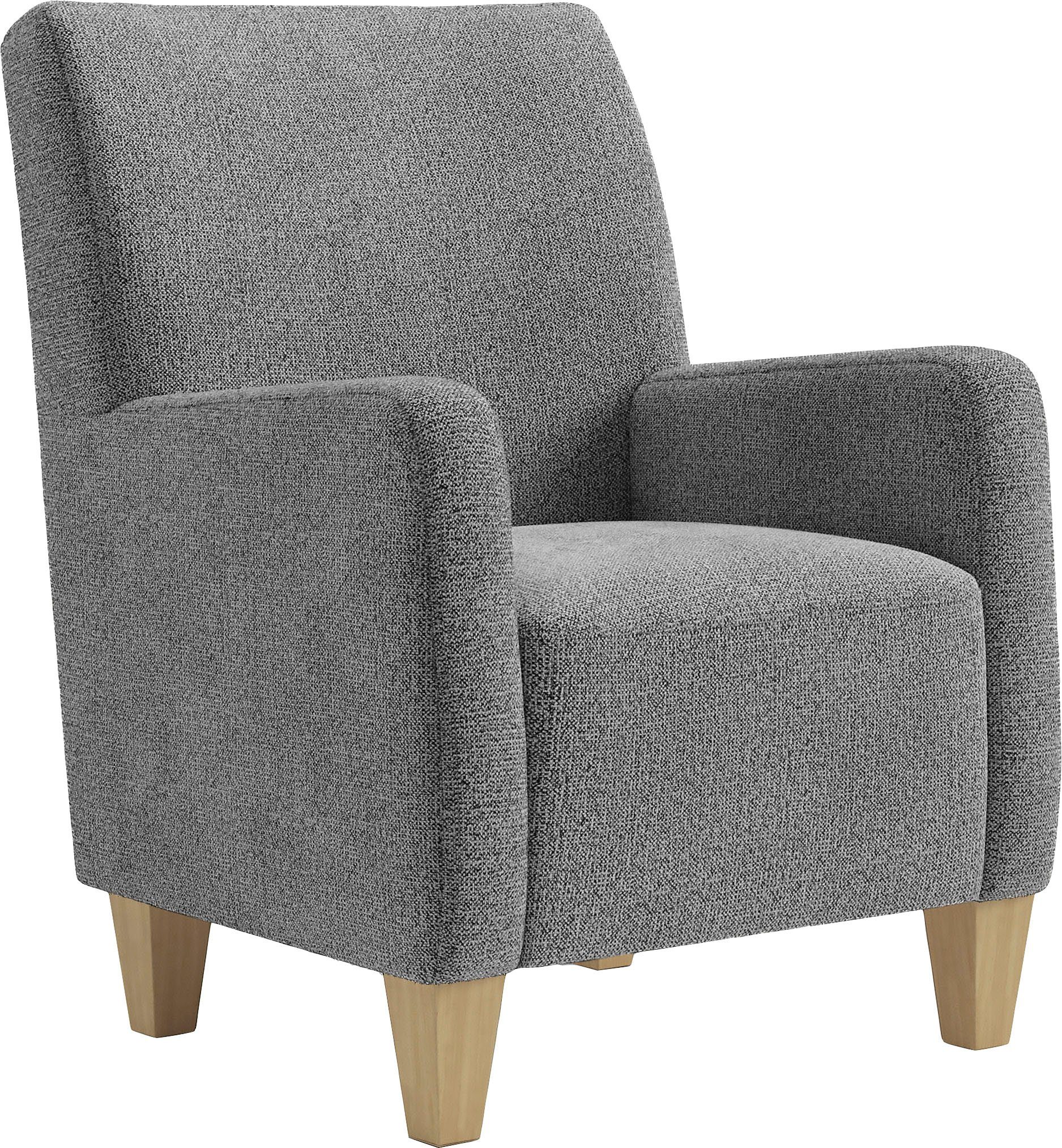 Home affaire Fauteuil Viva met binnenvering, met beukenhouten poten