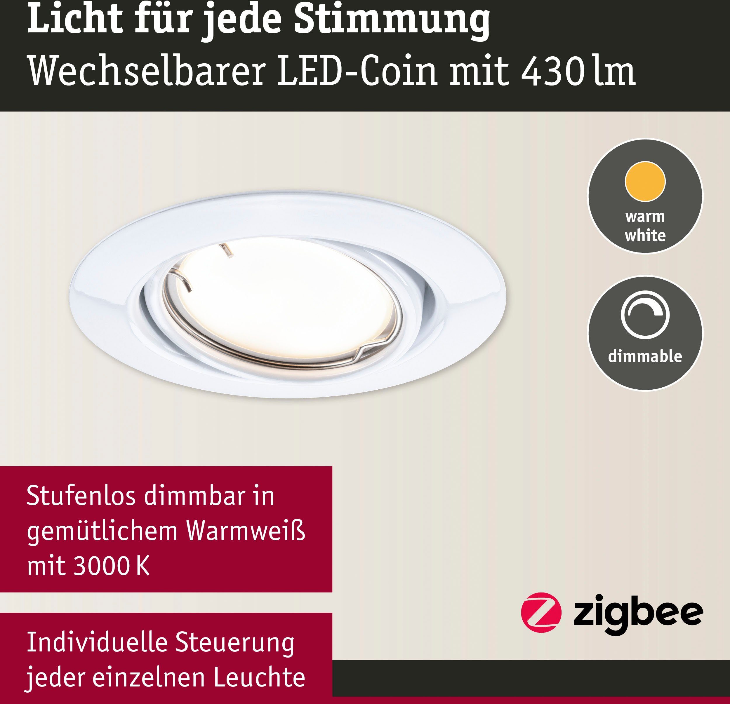Paulmann Ledinbouwlamp Base 3x430lm 230V (1 stuk)