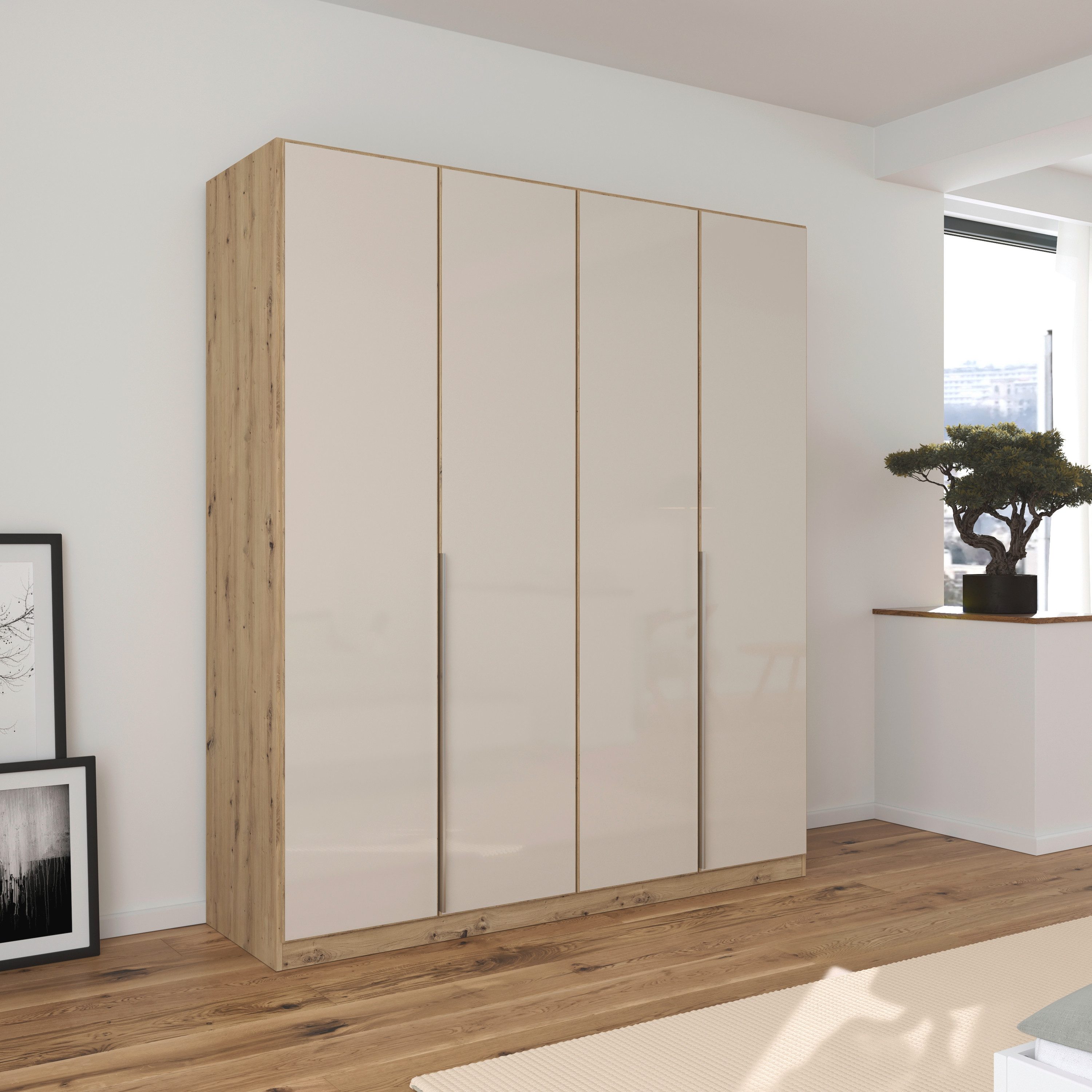 rauch Draaideurkast Kledingkasten kast garderobe AGORDO met glazen front doordachte binnenuitrusting, in 6 breedtes en 2 hoogtes made in germany