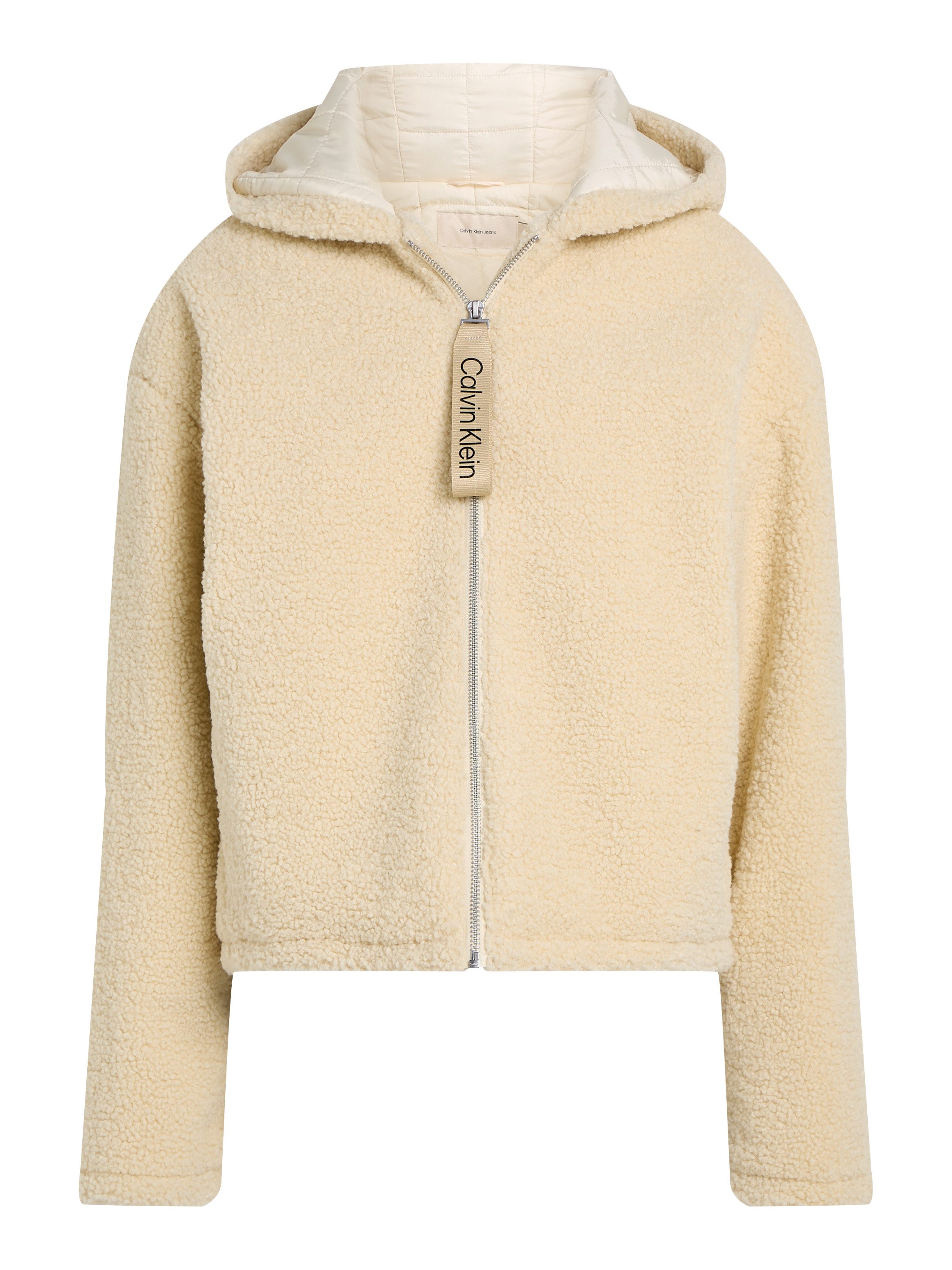 Calvin Klein Pluchen jack SHERPA JACKET met een logo-opschrift