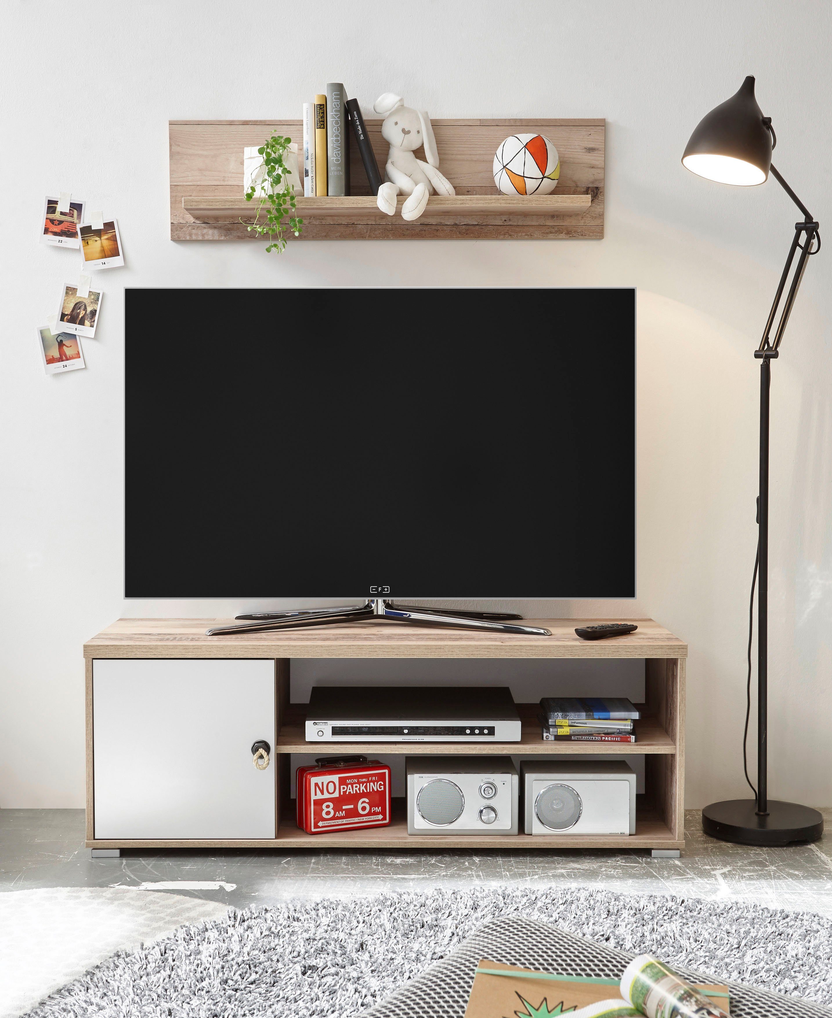 Begabino Tv-meubel Leni met touwgreep, in modern decor old style licht