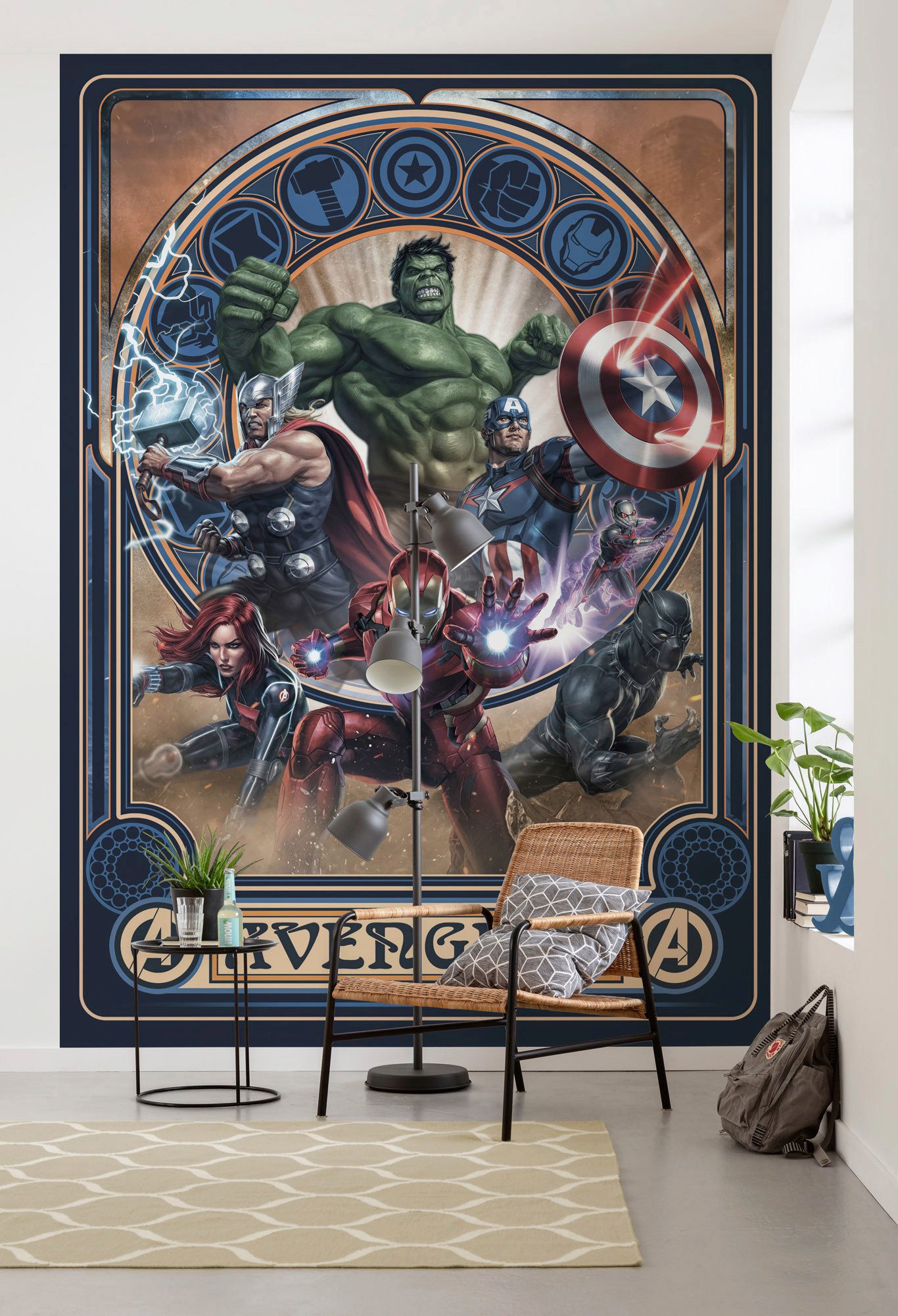 Komar Vliesbehang Digitale print vlies - Avengers Ornament - Afmeting 200 x 280 cm