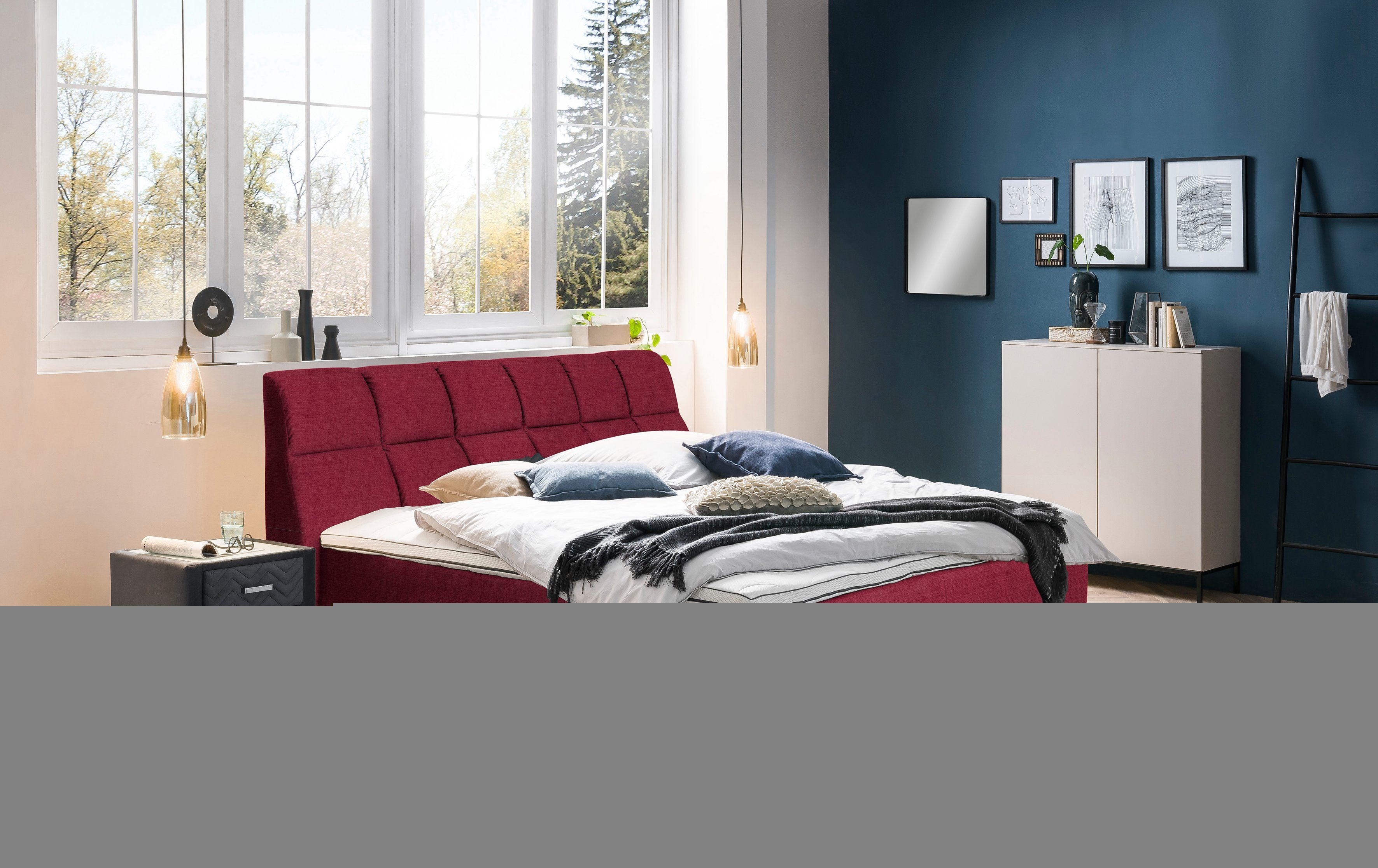 Places of Style Boxspring PAXTON Nieuwe toppervarianten! boxsprings roze