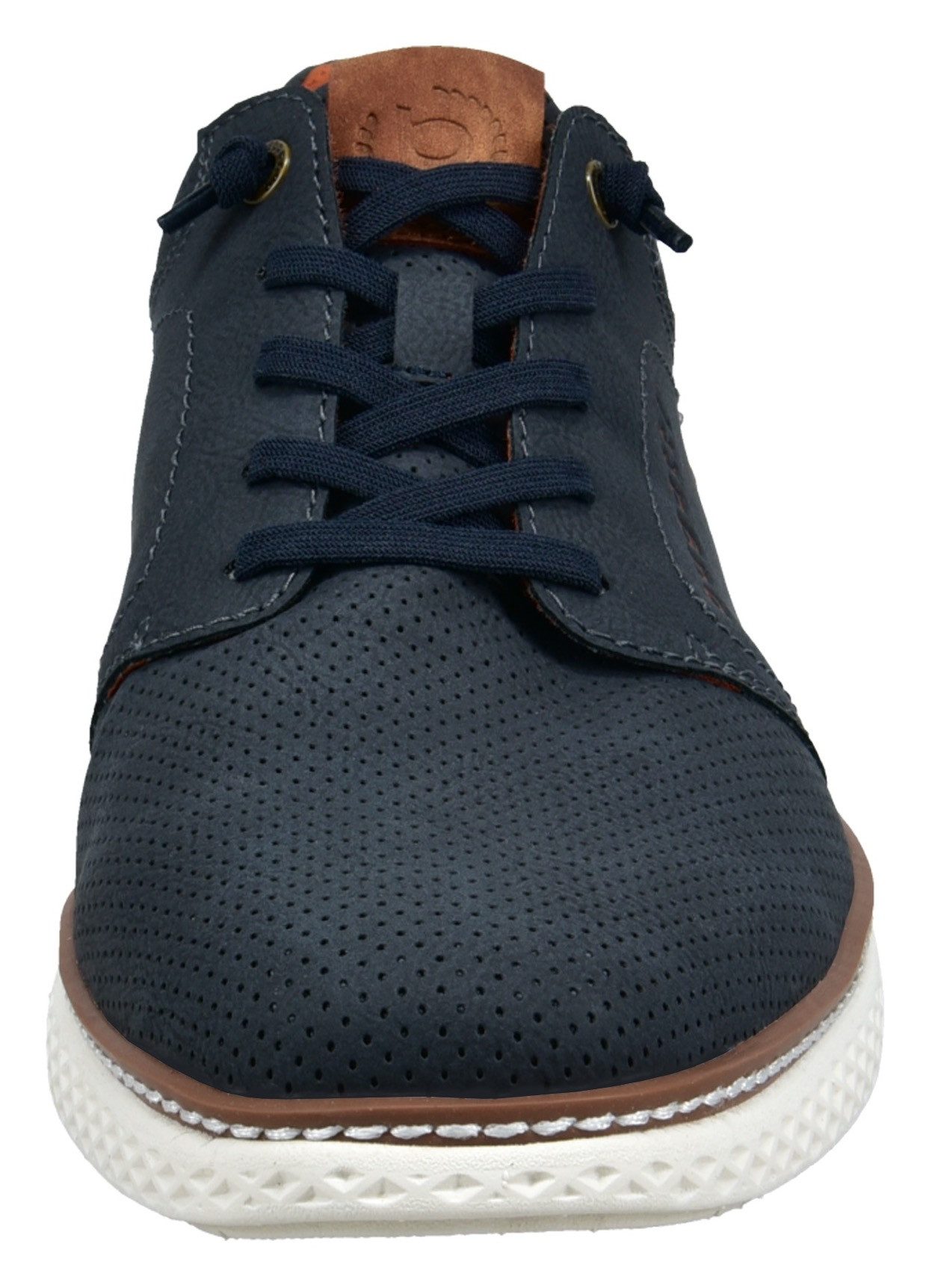 Bugatti Slip-on sneakers Lage schoen, vrijetijdssneaker met perforatie, elastische veters