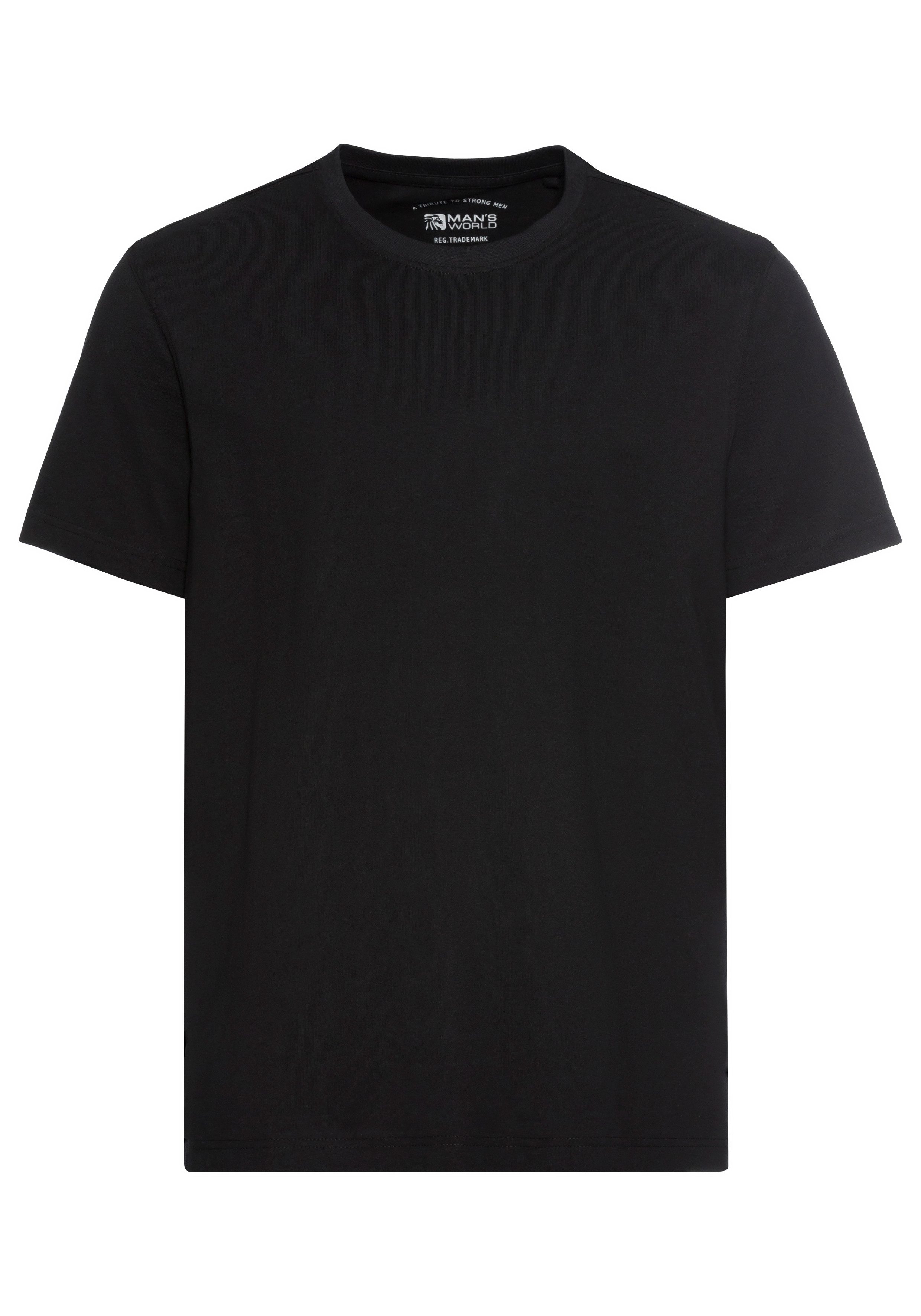 Man's World Shirt met ronde hals Korte mouw, effen kleur, ronde hals, van katoen(6-delig, Set van 6)
