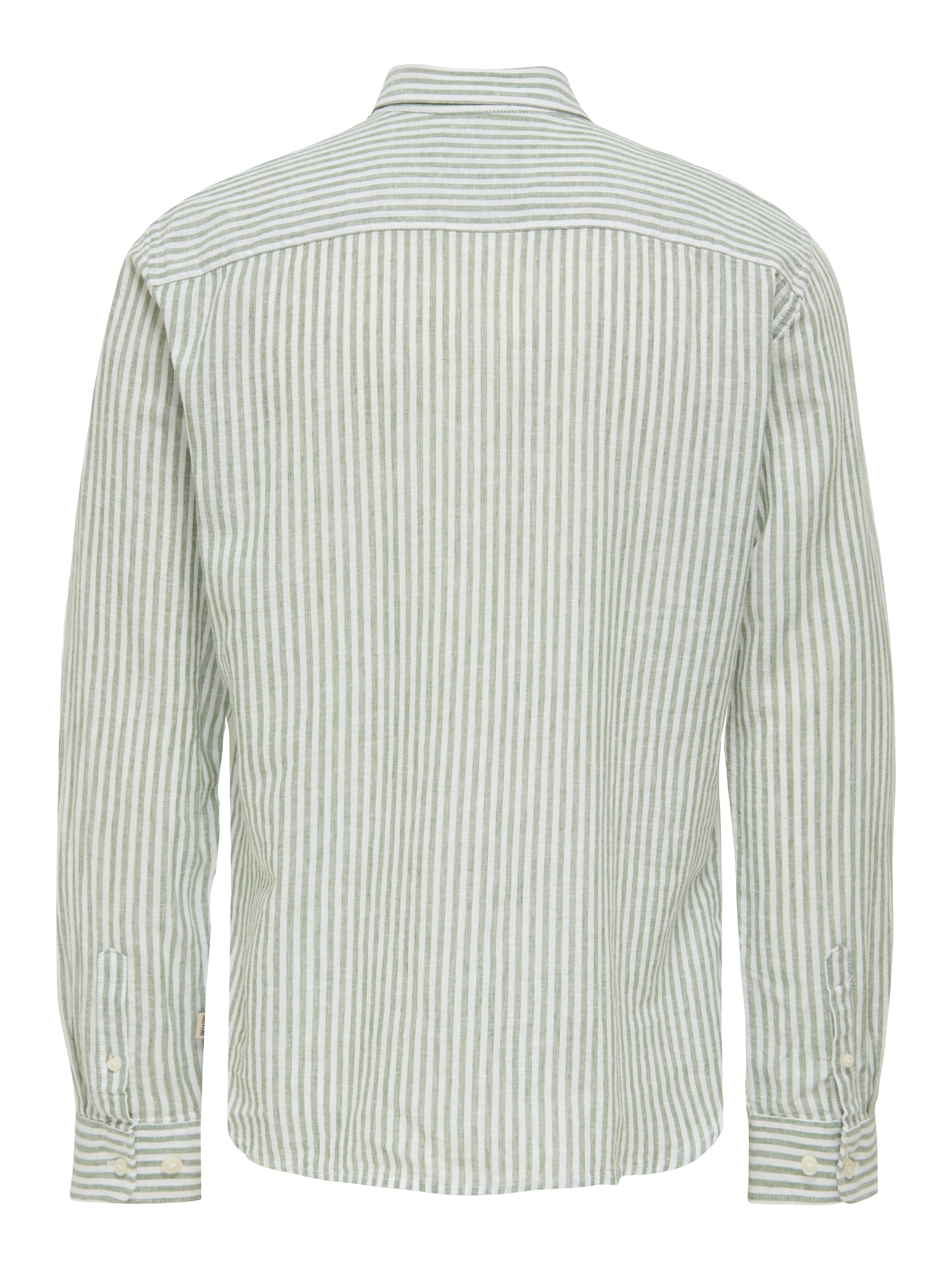 ONLY & SONS Overhemd met korte mouwen ONSCAIDEN LS STRIPE LINEN SHIRT 660 NOOS