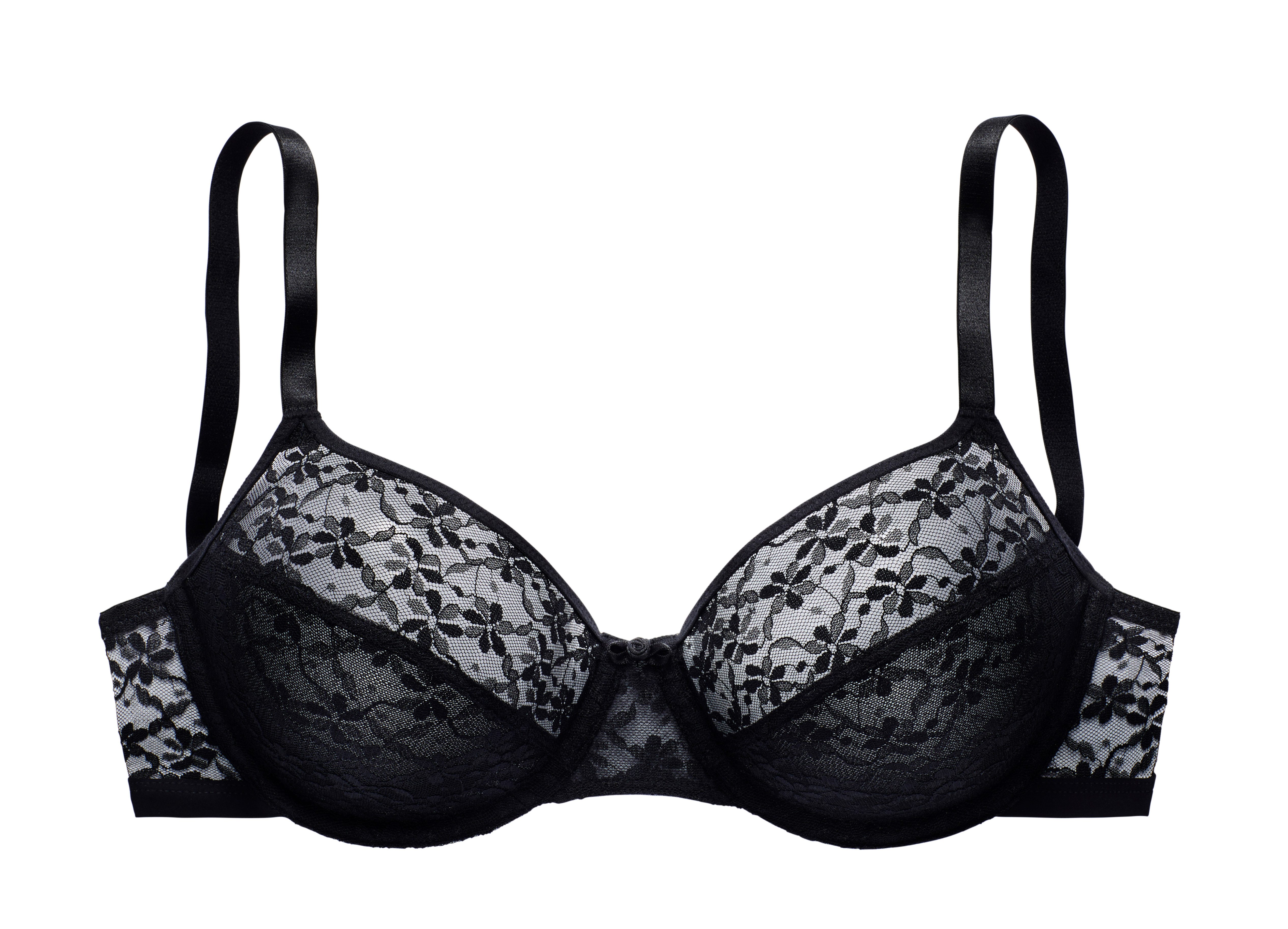 Vivance Beugel-bh van bloemige kant, in mooie balconnet-snede, lingerie dames beugel bh's maat E E zwart