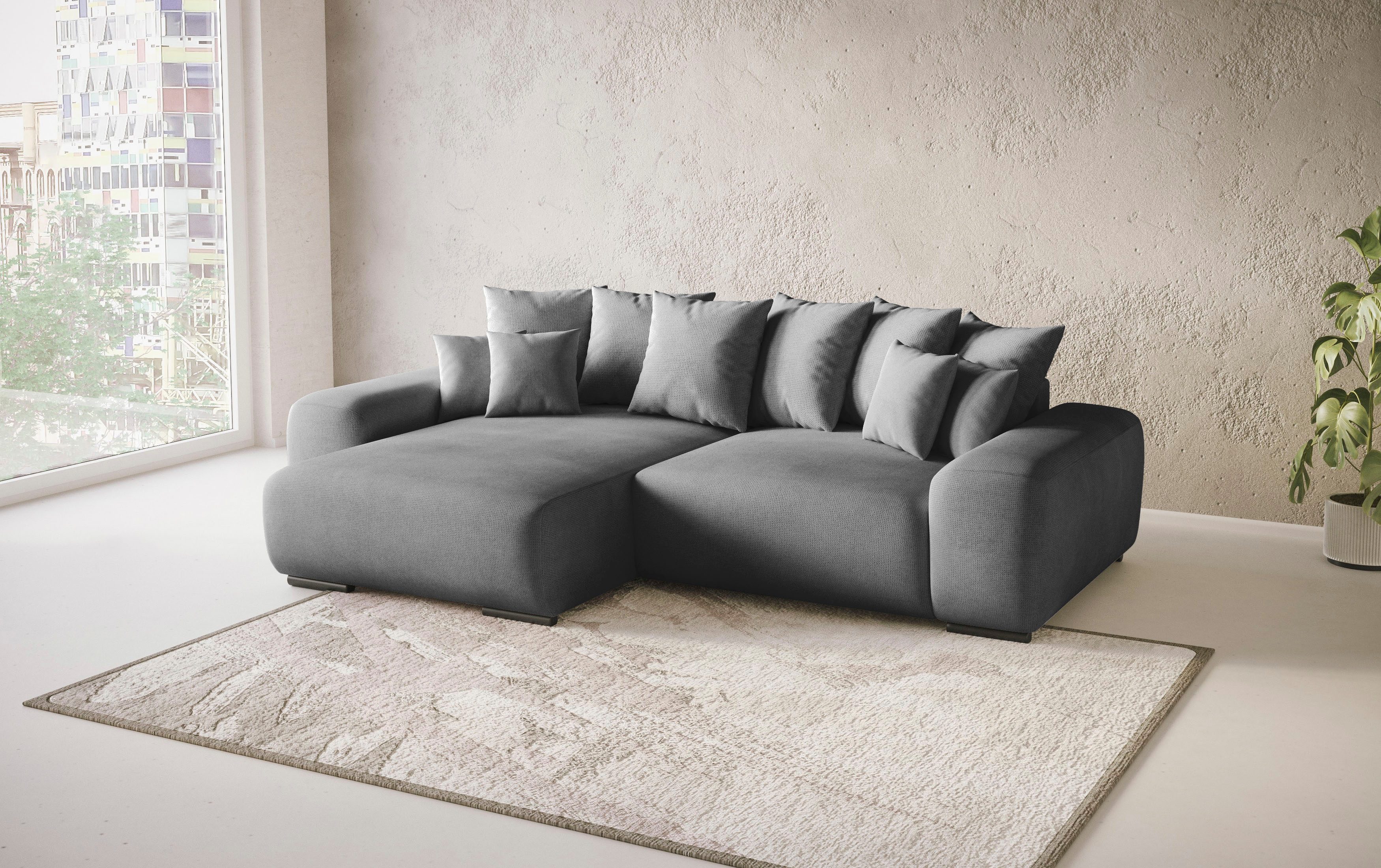 Mr. Couch Hoekbank Sundance L-vorm Doorlopende slaper met EasyBett-slaapfunctie, bedlade