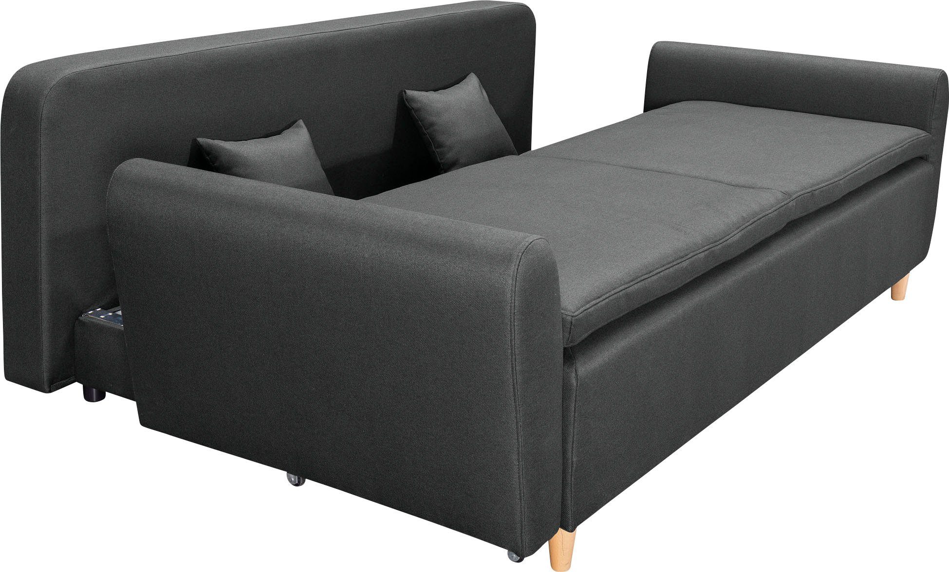 INOSIGN Slaapbank Anika met boxspringopbouw, slaapfunctie & bedkist, bank met bedfunctie