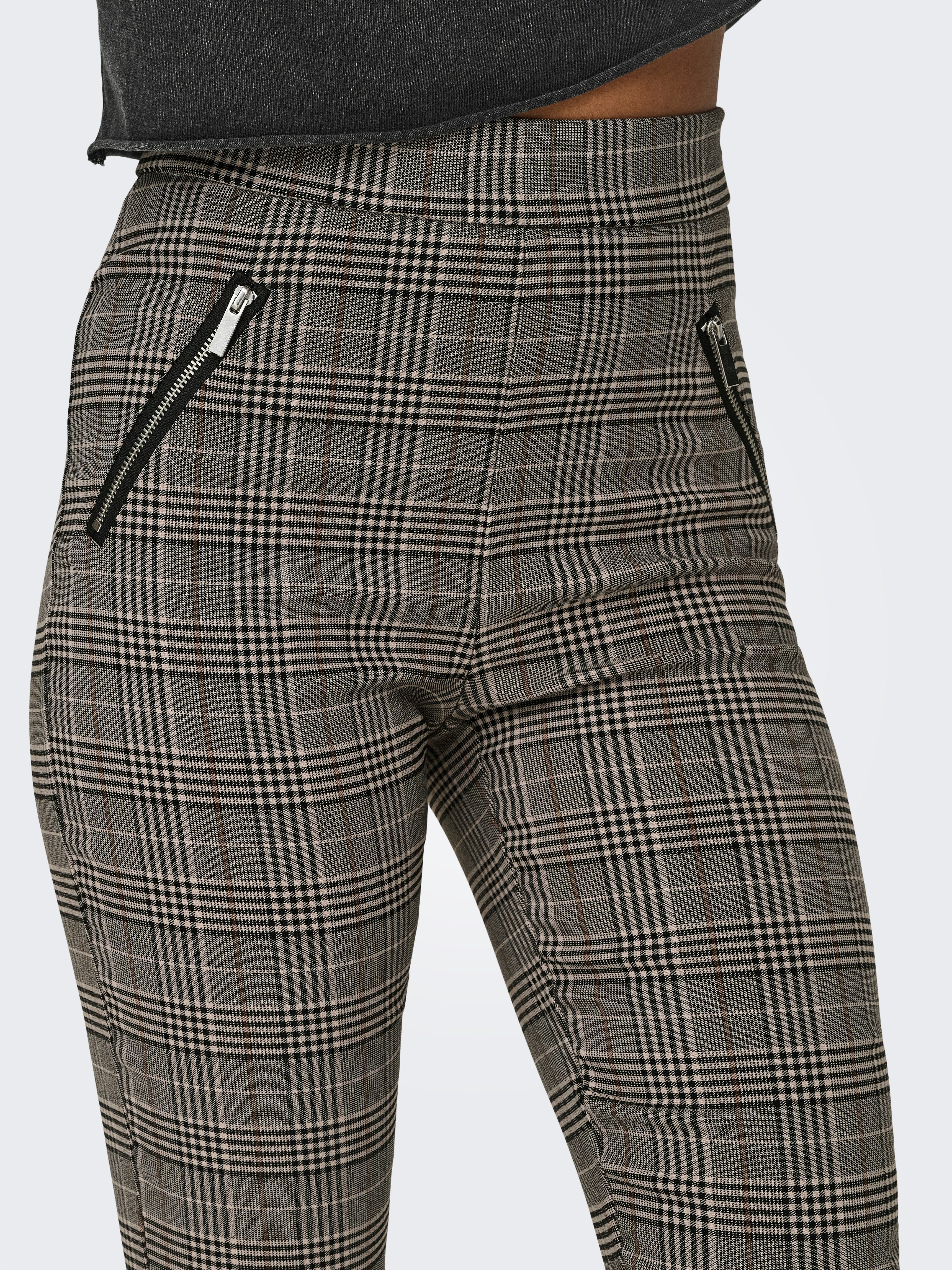 Only Jeggings ONLLOIZA HW CHECK ZIP LEGGING CC PNT