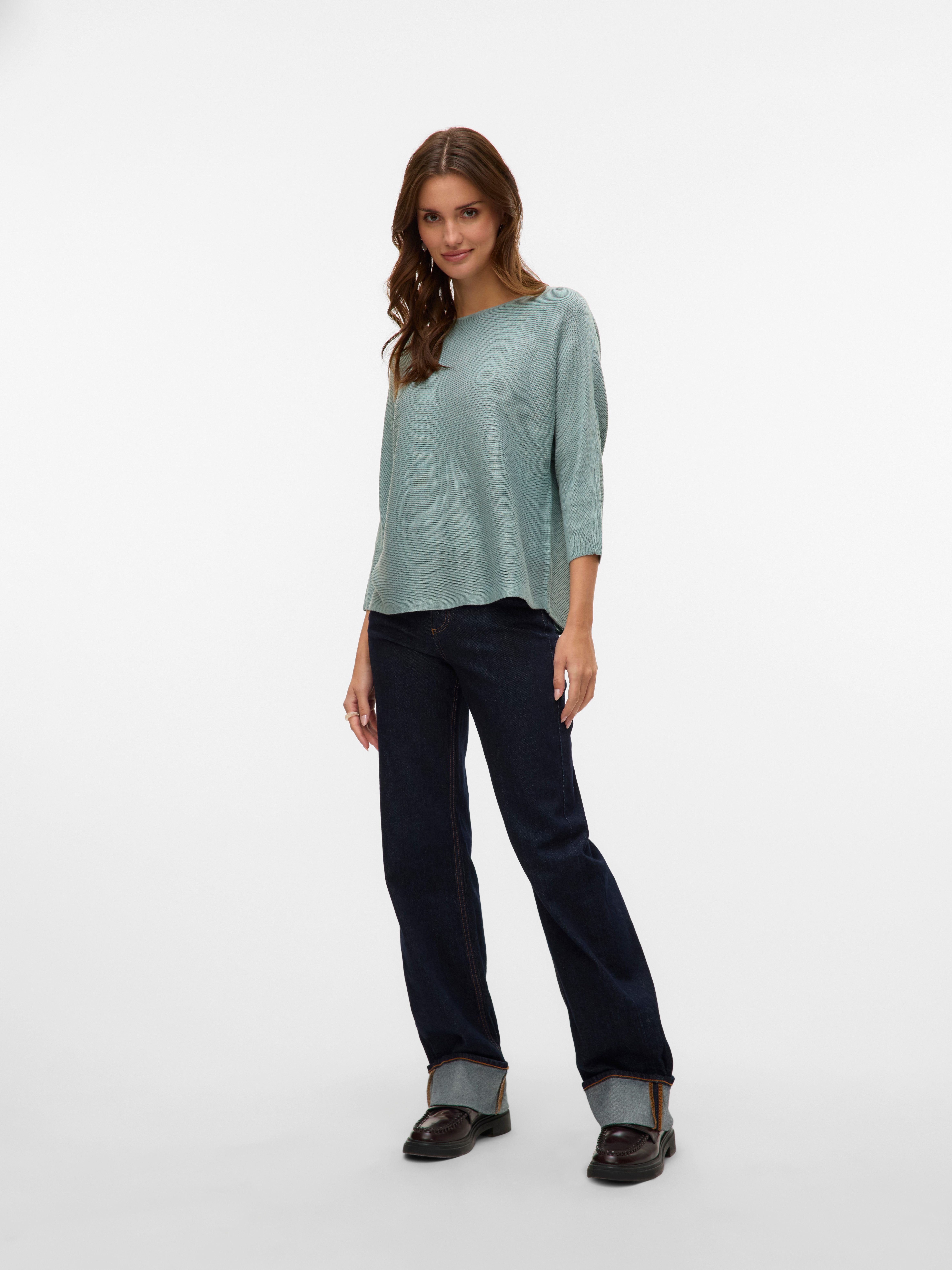 Vero Moda Trui met 3 4-mouwen VMNORA 3 4 BOATNECK BLOUSE NOOS