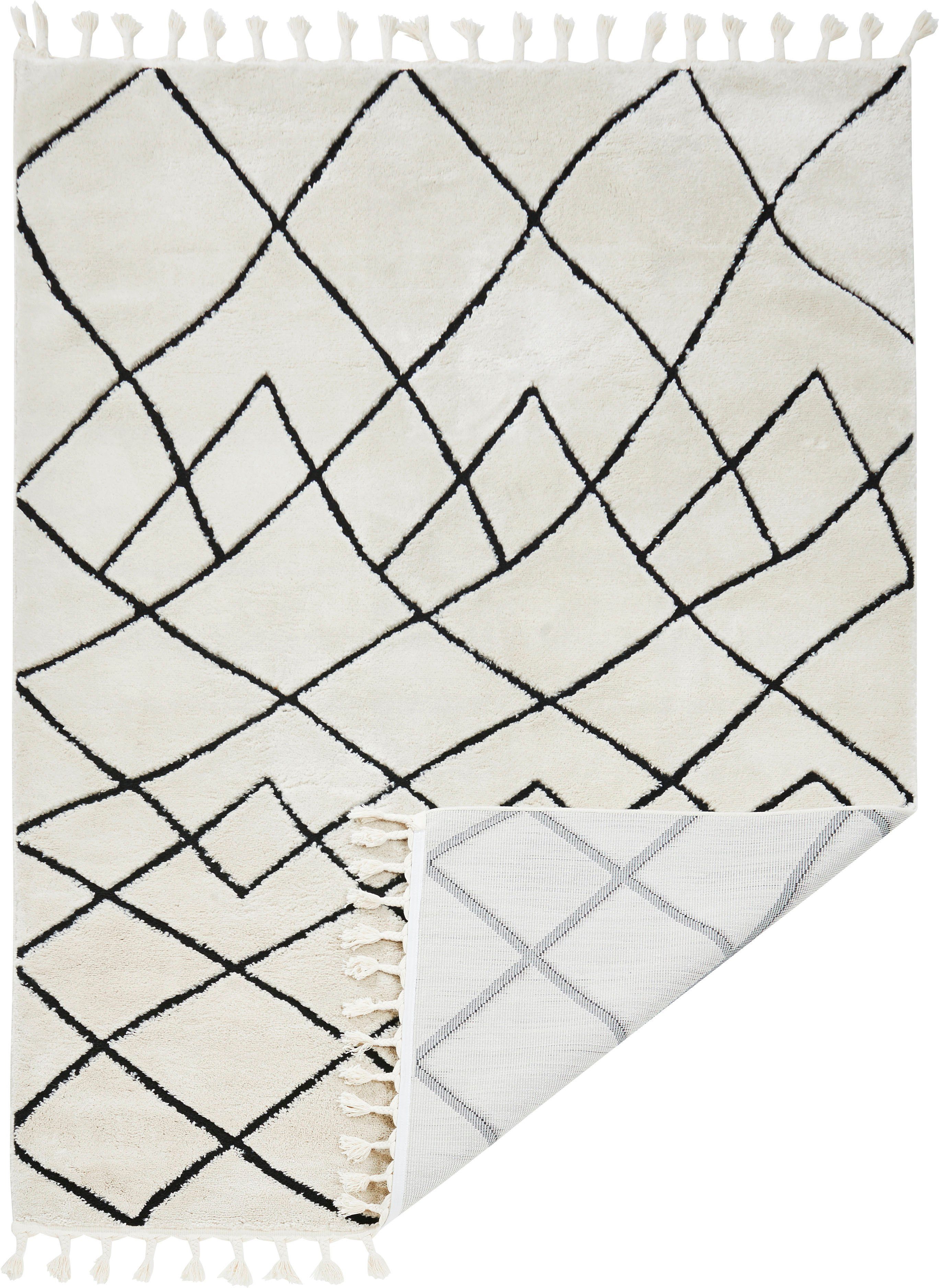 done.® Vloerkleed Lake modern scandi ontwerp, hoog-laag effect, met franjes