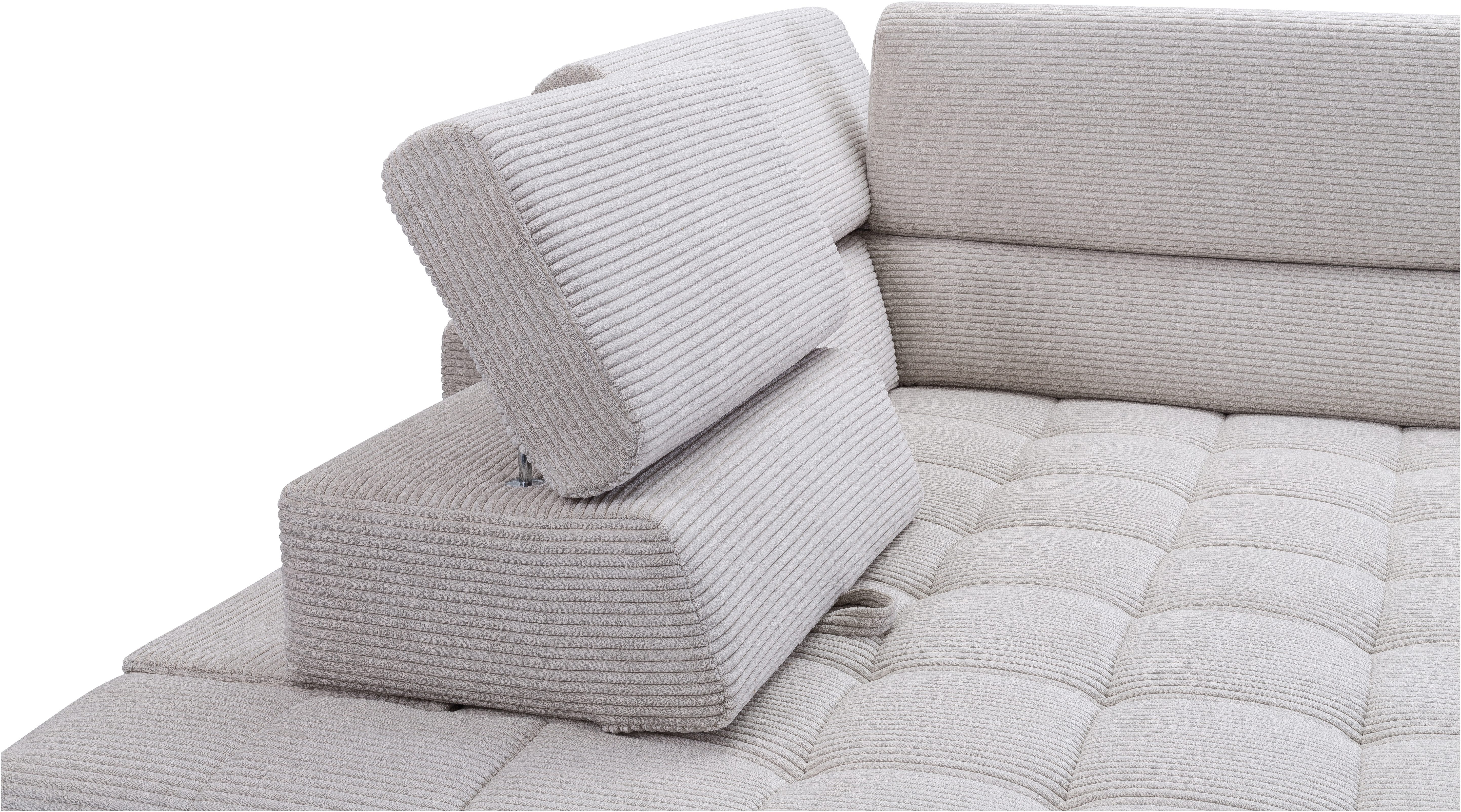exxpo - sofa fashion Hoekbank Elianos, hoog zitcomfort, verfijnde kruisstepping in de zitting, L-vorm